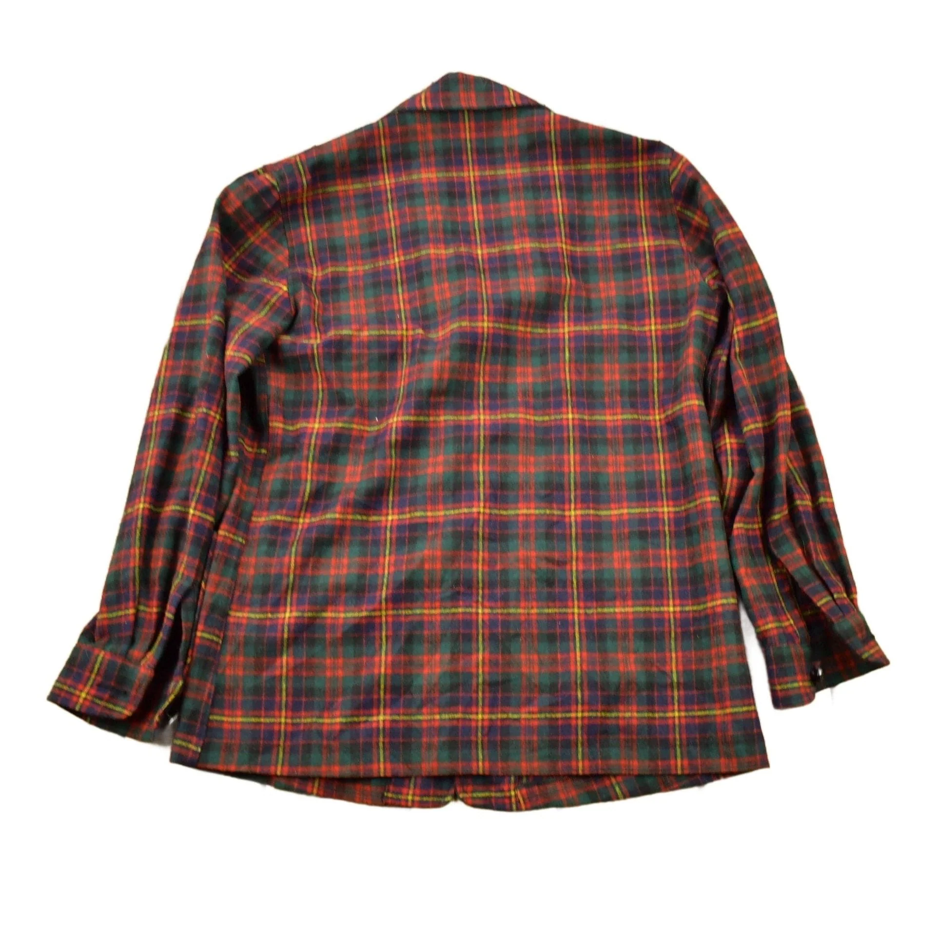 Vintage 1970s Pendleton Plaid Button Up Blazer Shirt Men's Medium - Image 2