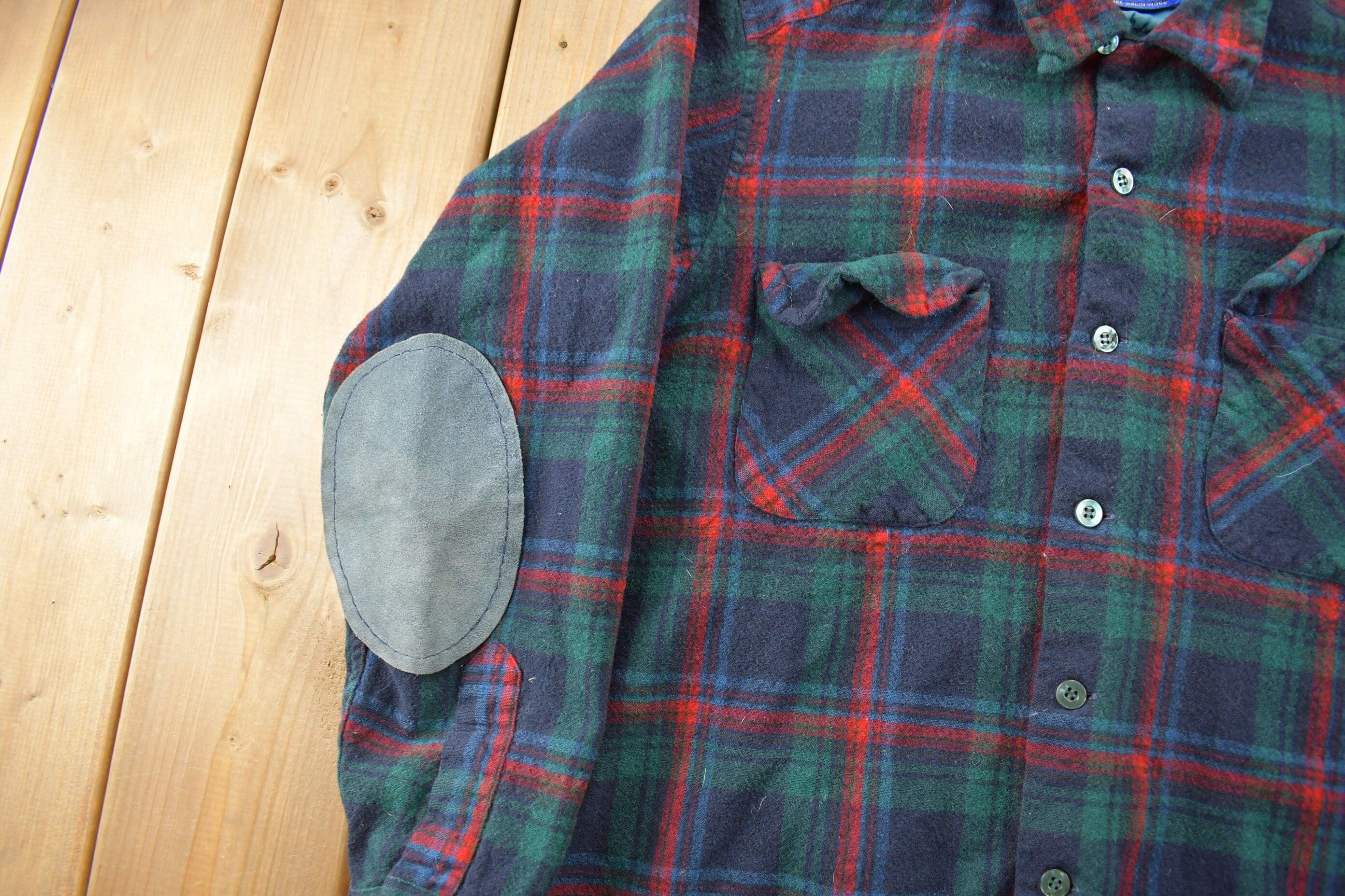 Vintage 1970s Pendleton Plaid Button Up Board Shirt Men's Medium - Image 4