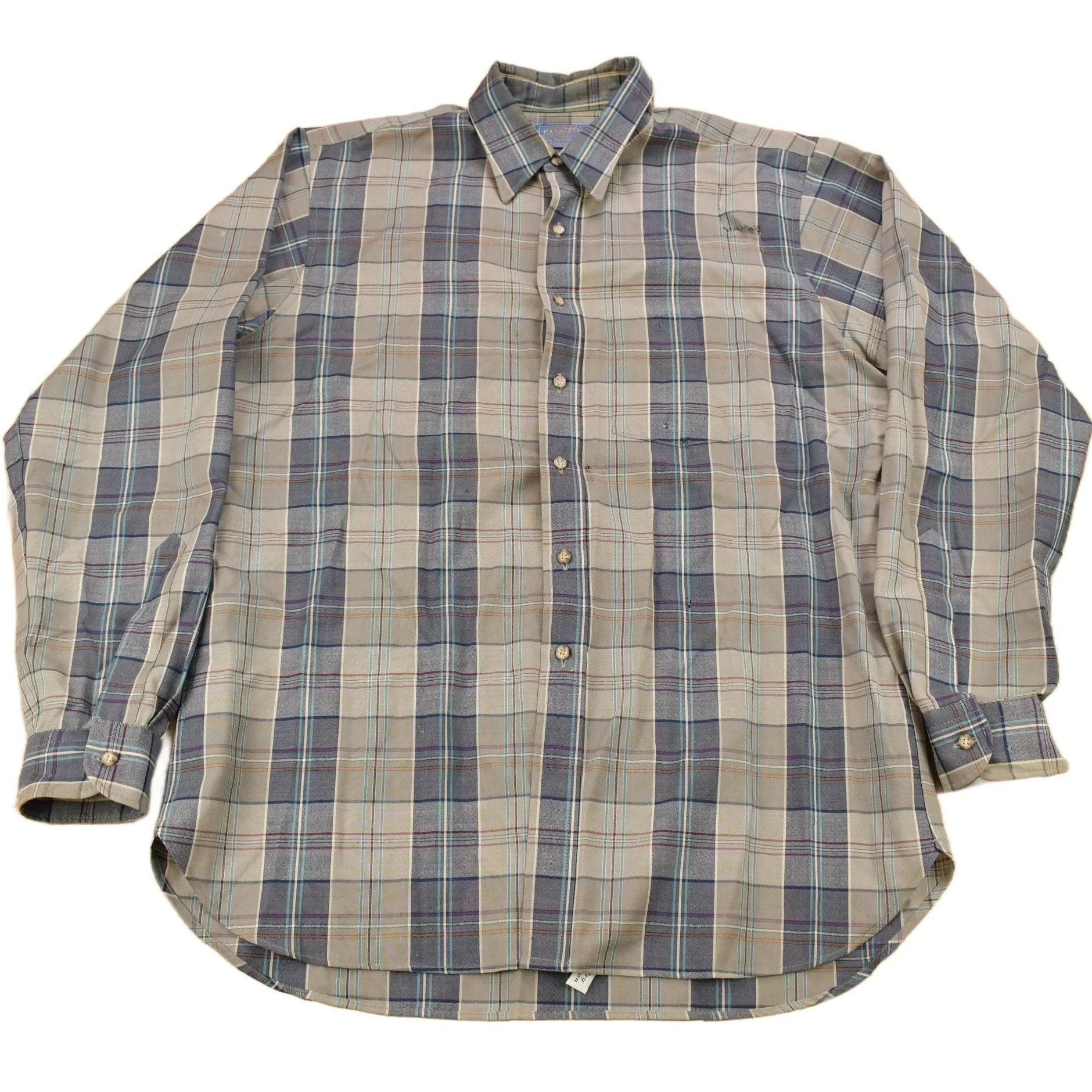Vintage 1970s Pendleton Plaid Button Up Shirt Men's 2XL
