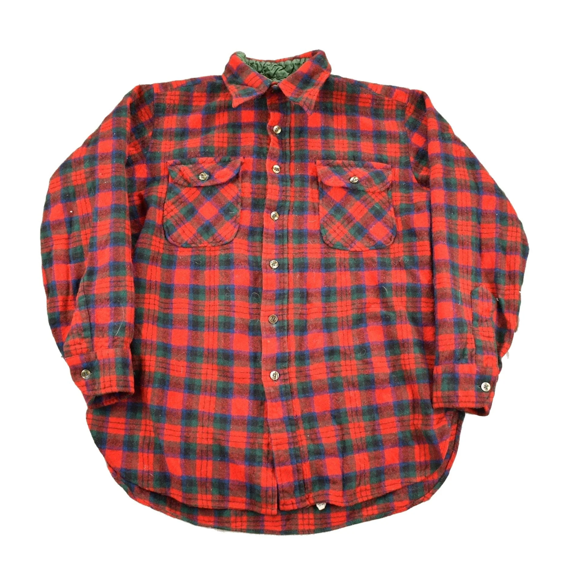 Vintage 1970s Pendleton Plaid Flannel Button Up Board Shirt Men's Medium