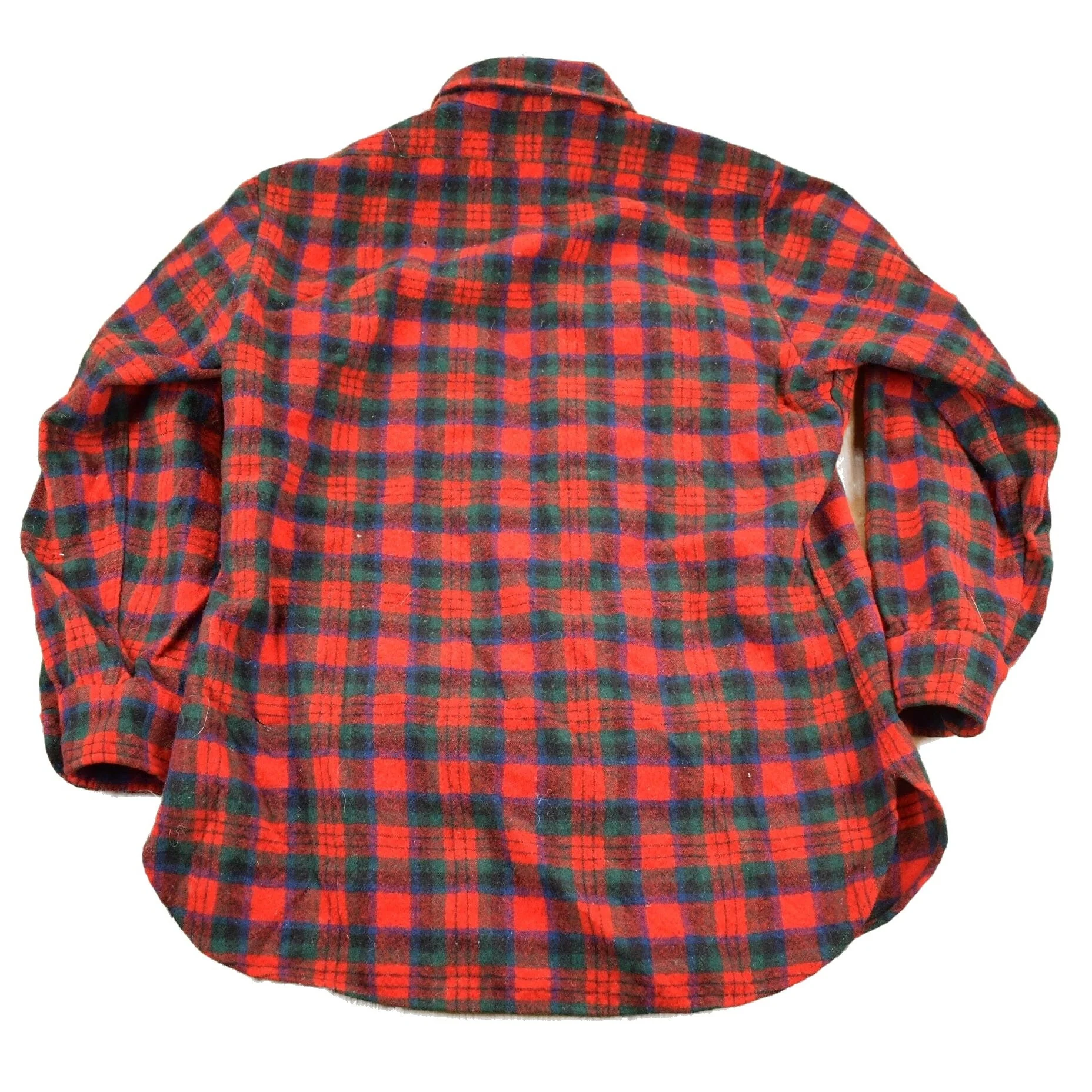 Vintage 1970s Pendleton Plaid Flannel Button Up Board Shirt Men's Medium - Image 2
