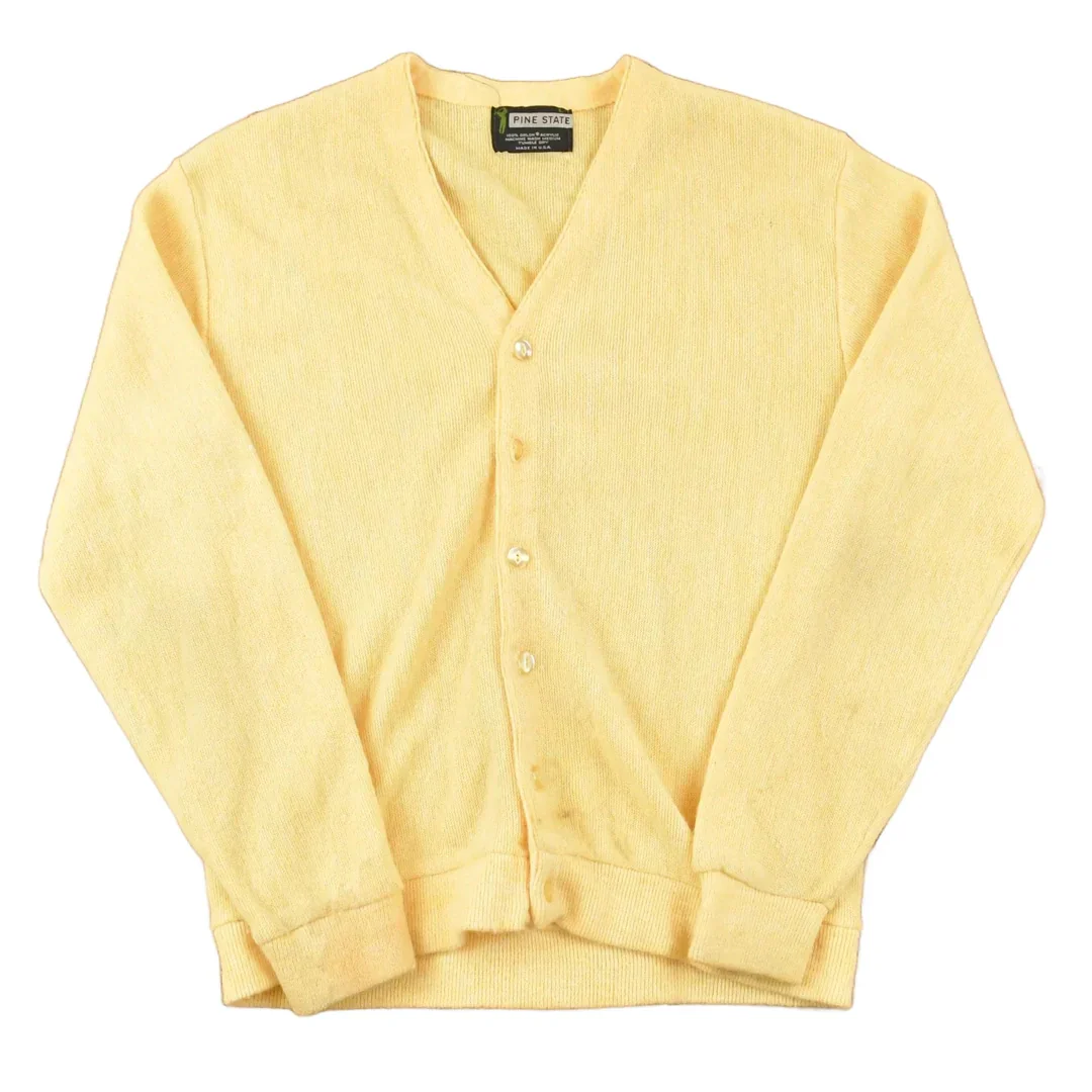 Vintage 1970s Pine State Golf Knit Cardigan Sweater Men's S