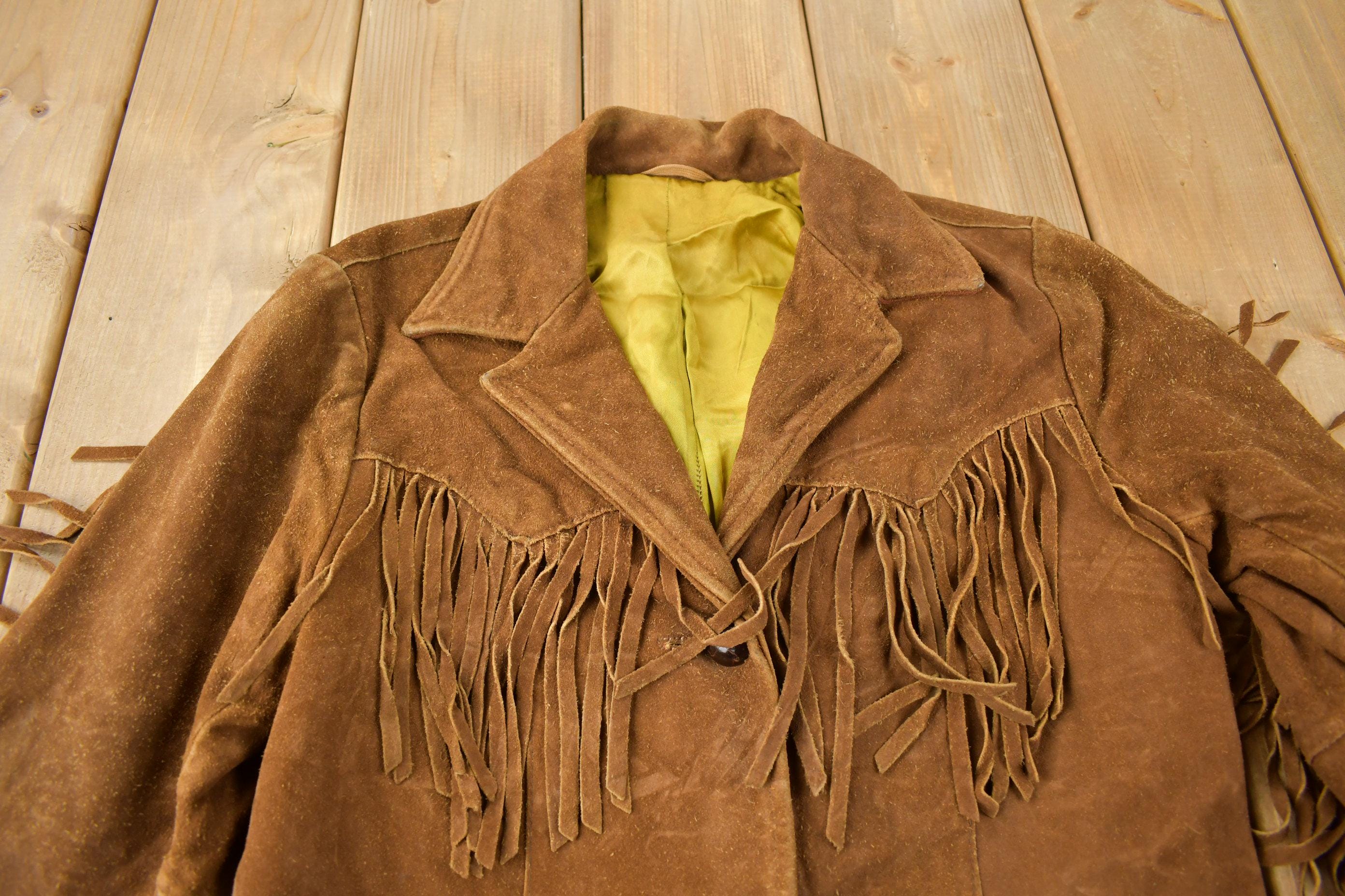 Vintage 1970s Pioneer Wear Fringe Leather Jacket - Image 4
