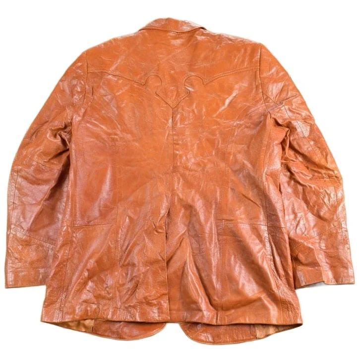 Vintage 1970s Pioneer Wear Leather South Western Blazer Men's Large - Image 2