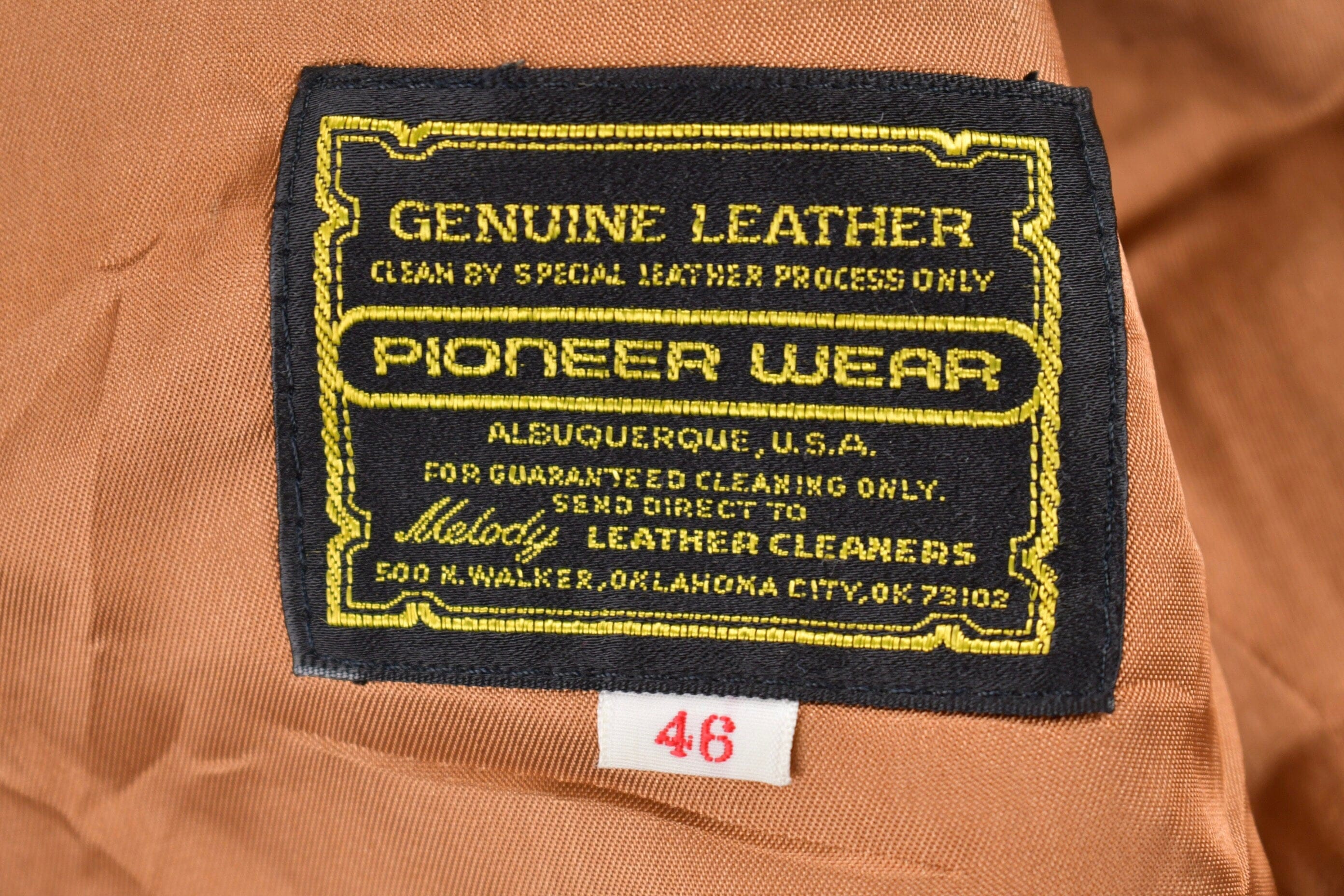 Vintage 1970s Pioneer Wear Leather South Western Blazer Men's Large - Image 3