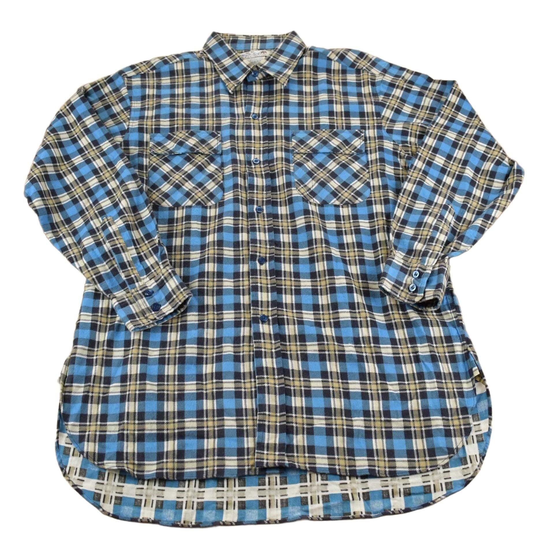 Vintage 1970s Plaid Button Up Flannel Shirt Men's L