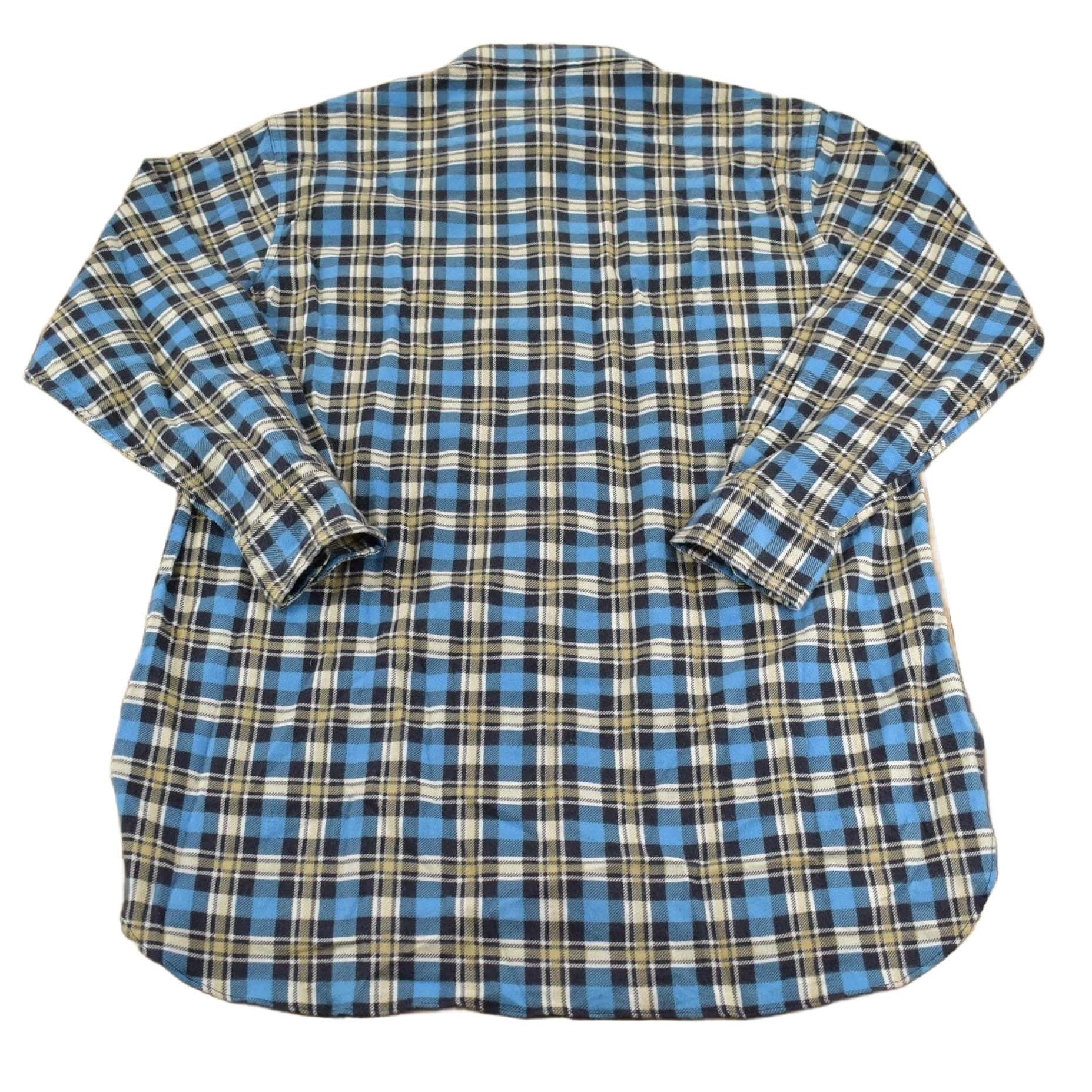 Vintage 1970s Plaid Button Up Flannel Shirt Men's L - Image 2