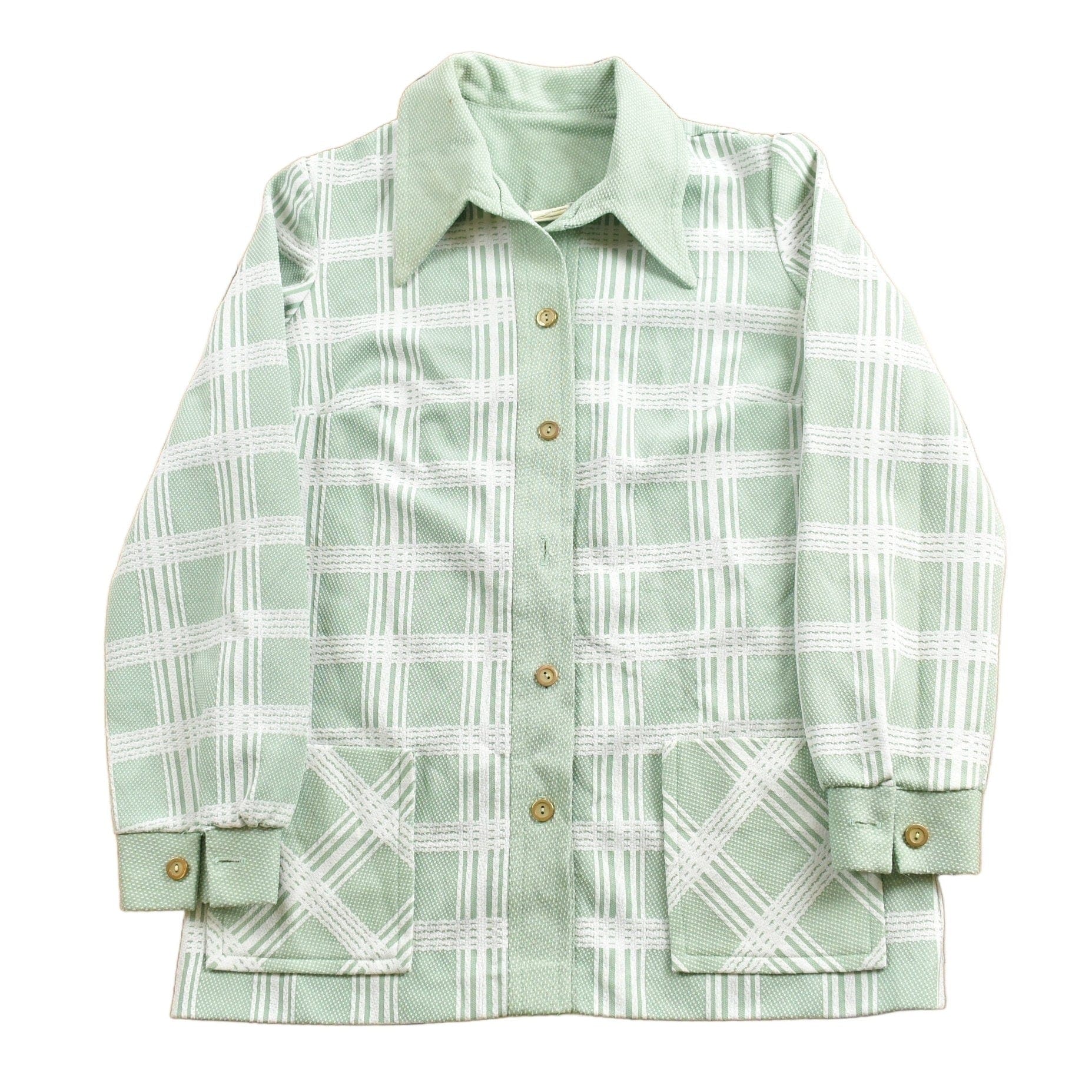 Vintage 1970s Plaid Button Up Shirt Men's Medium