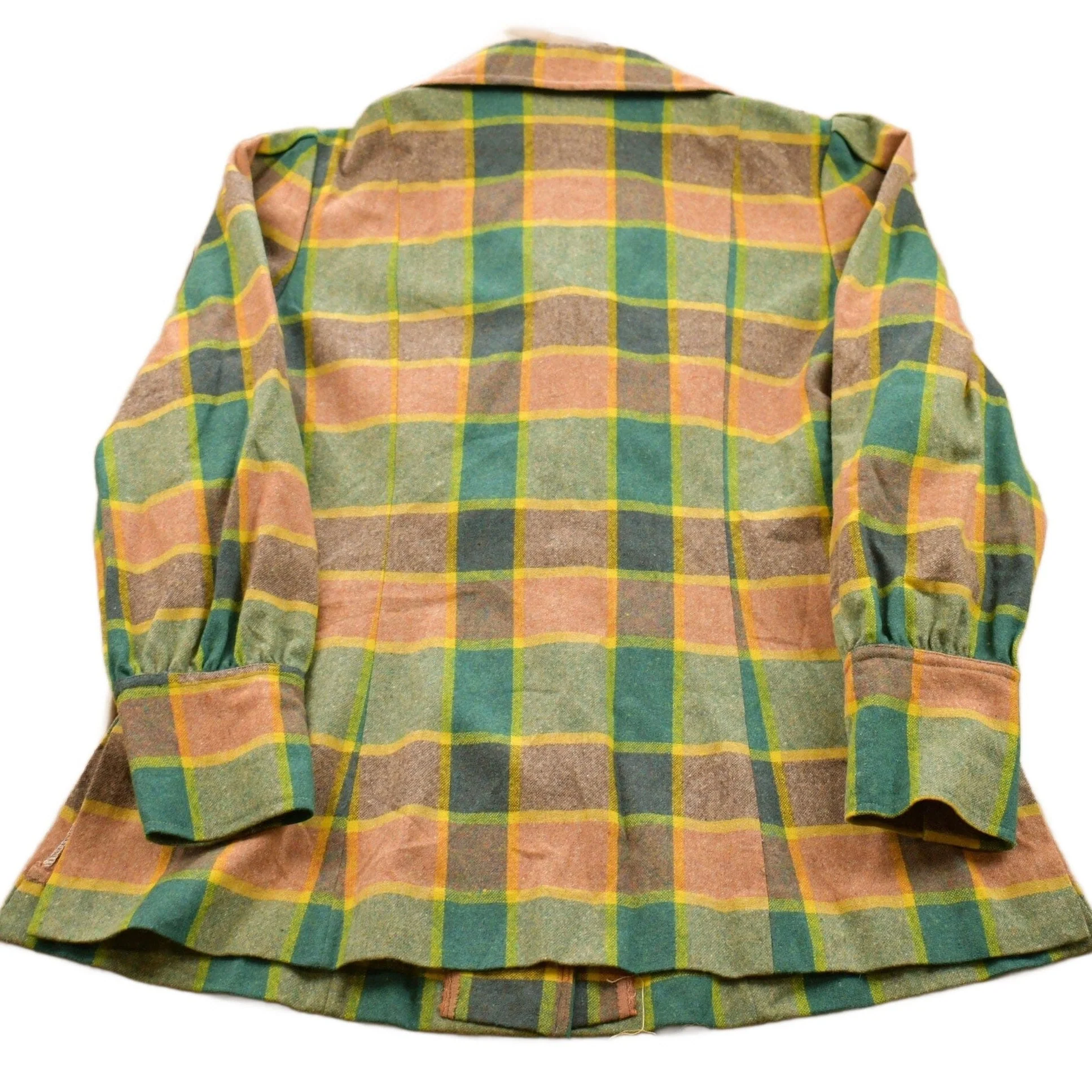 Vintage 1970s Plaid Button Up Shirt Men's Small - Image 2