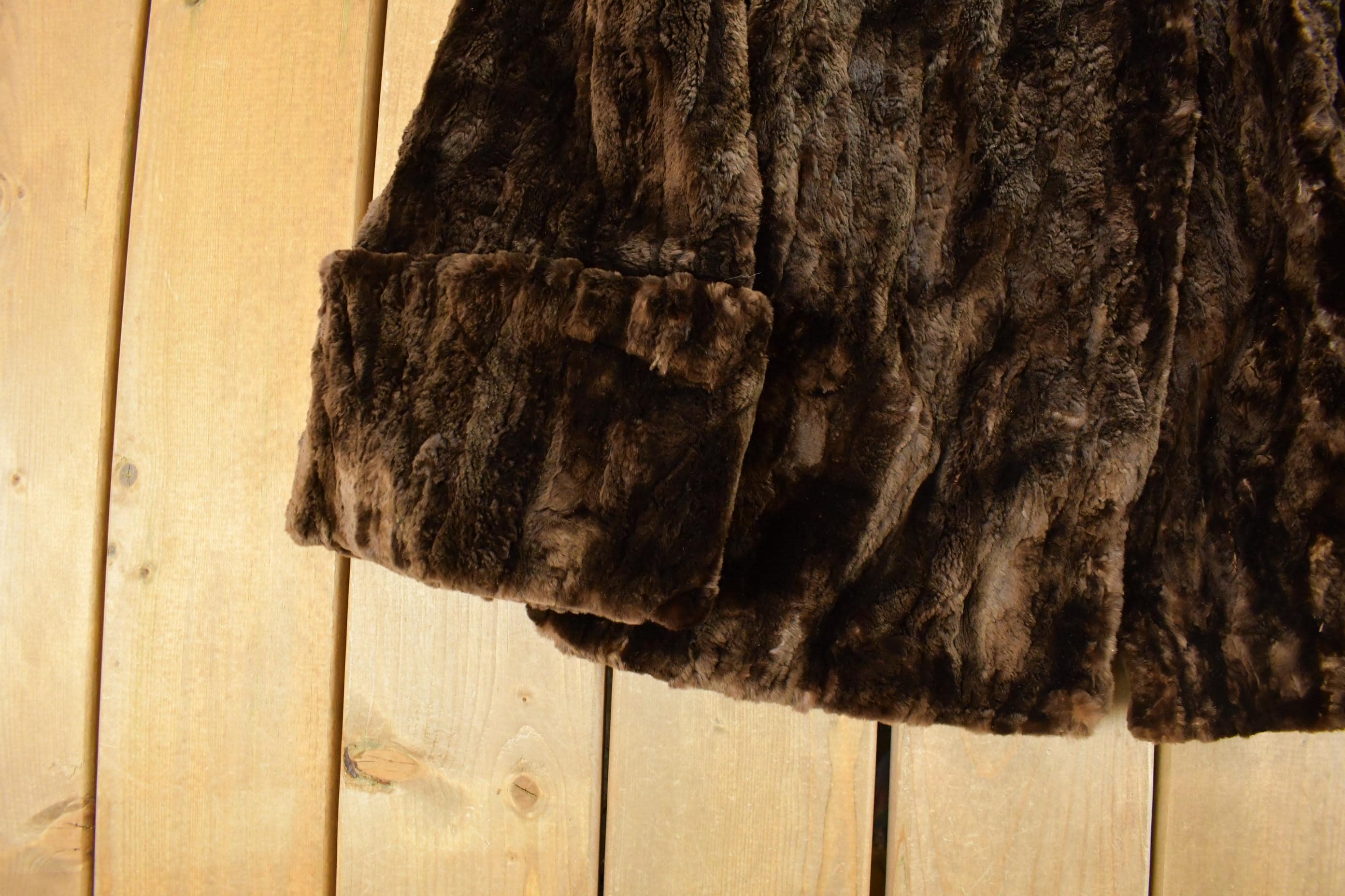 Vintage 1970s Plymouth Fur Sheared Beaver Fur Coat Adult M Men's Medium - Image 3