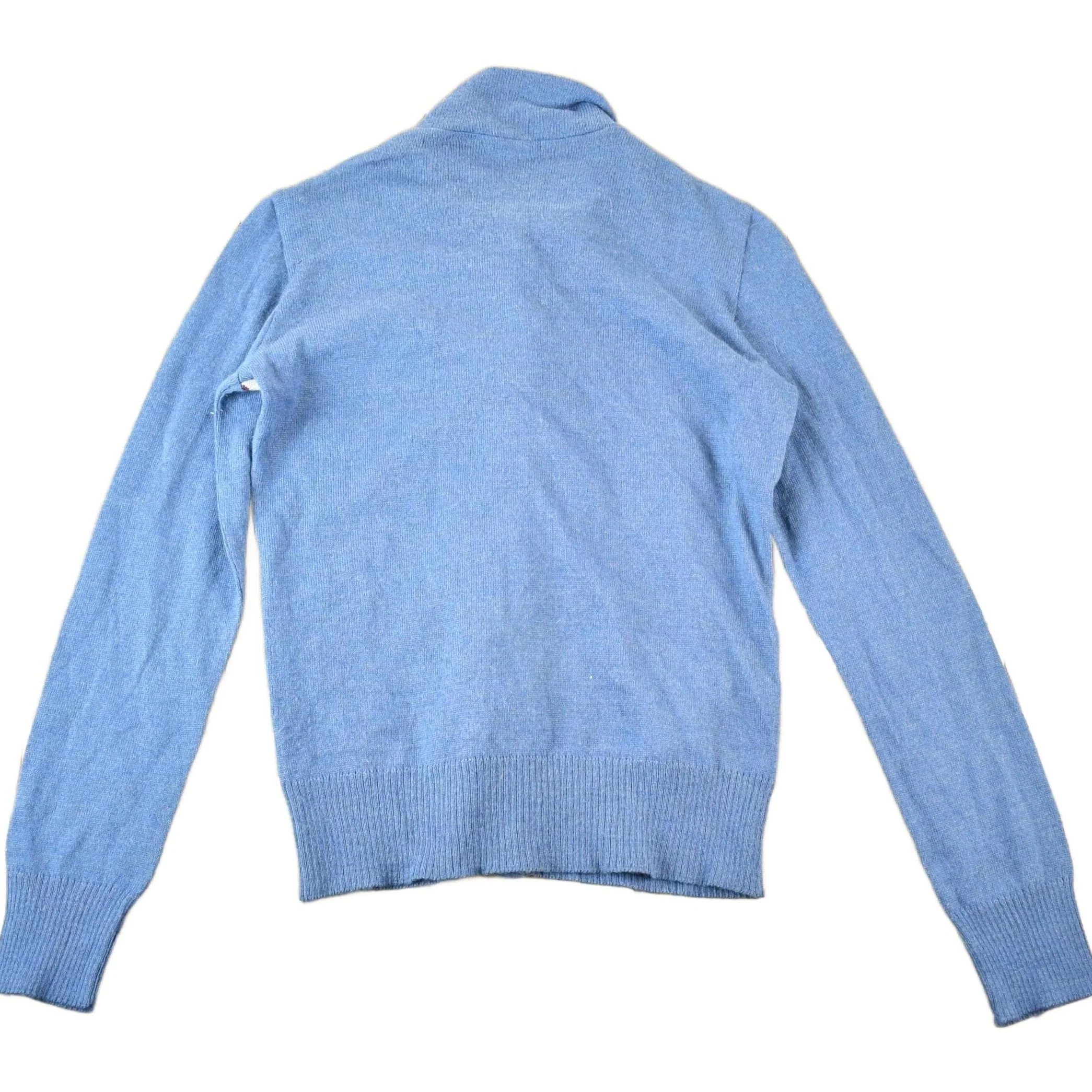 Vintage 1970s Pullidoine Knit Abstract Pattern Button Up Crewneck Sweater Womens S - Image 2