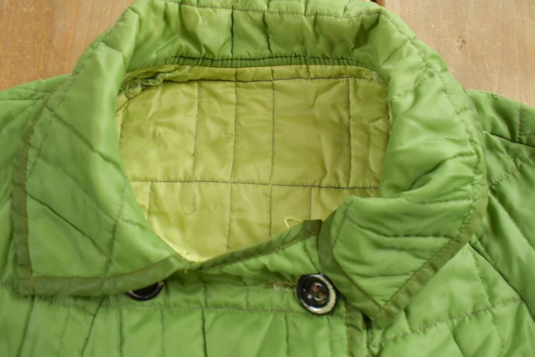 Vintage 1970s Quilted Overcoat Jacket Men's XL - Image 5