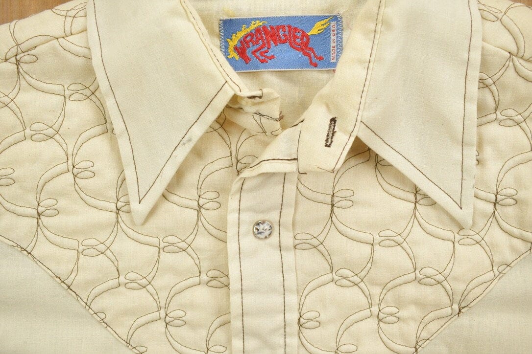 Vintage 1970s Quilted Wrangler Snap Button Shirt Men's Large - Image 7