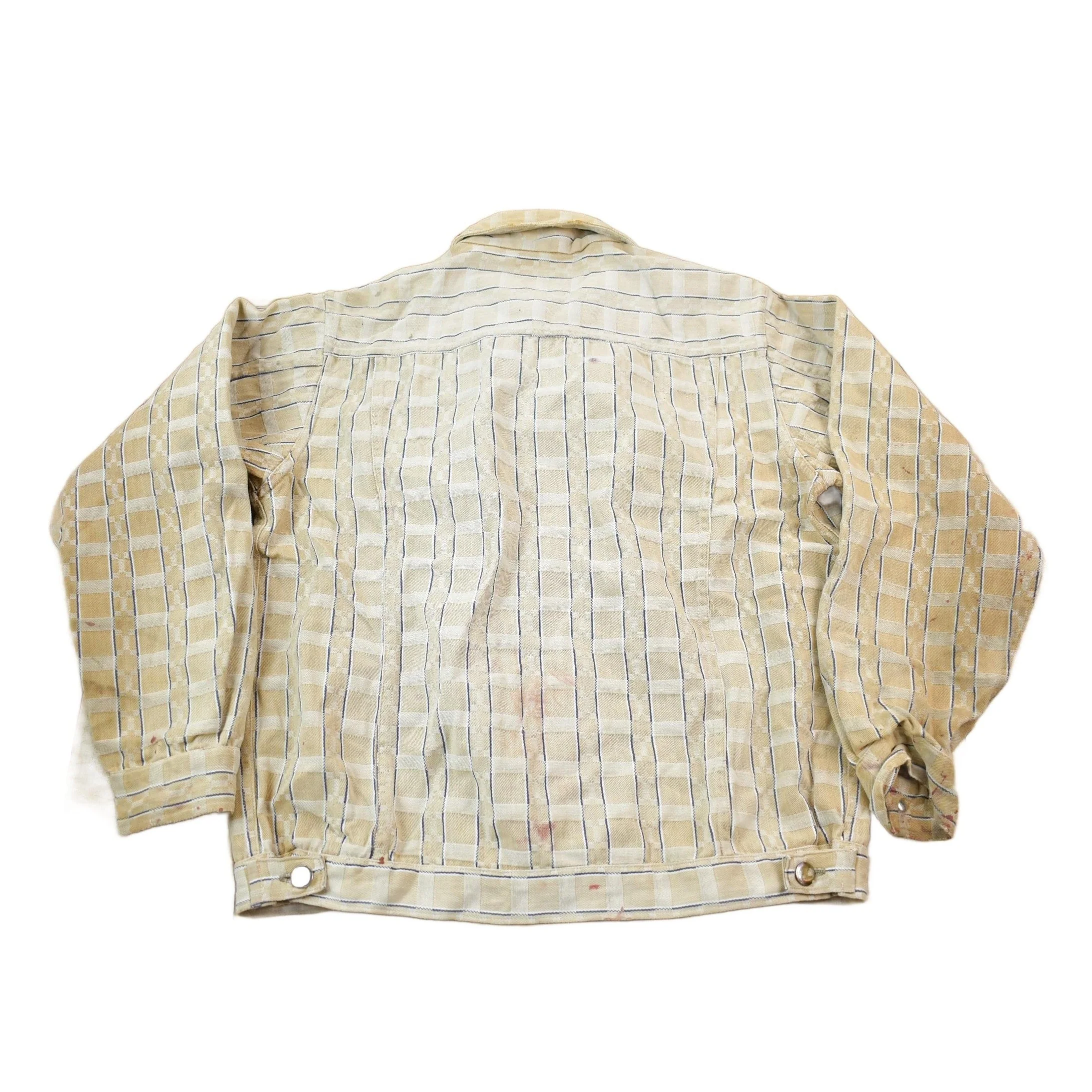 Vintage 1970s Rhinoceros Plaid Button Down Light Jacket Men's S - Image 2