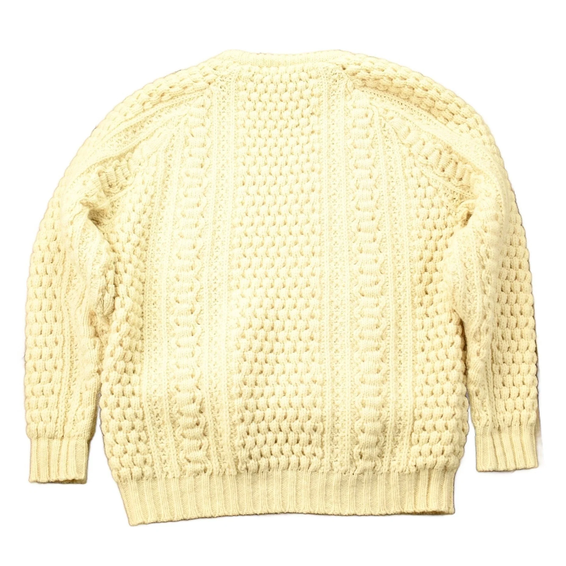Vintage 1970s Rossan Knitwear 100% Wool 3D Cable Knit Sweater Men's Large - Image 2