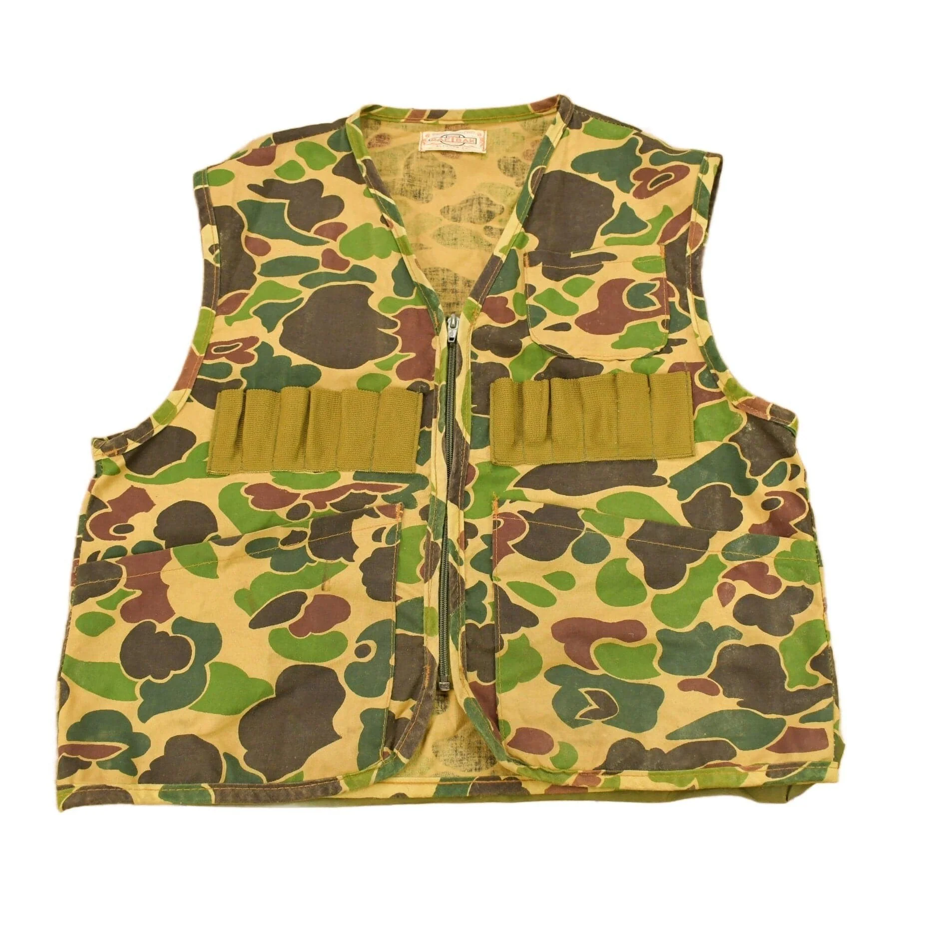 Vintage 1970s Saf T Bak Camo Hunting Vest Men's Medium
