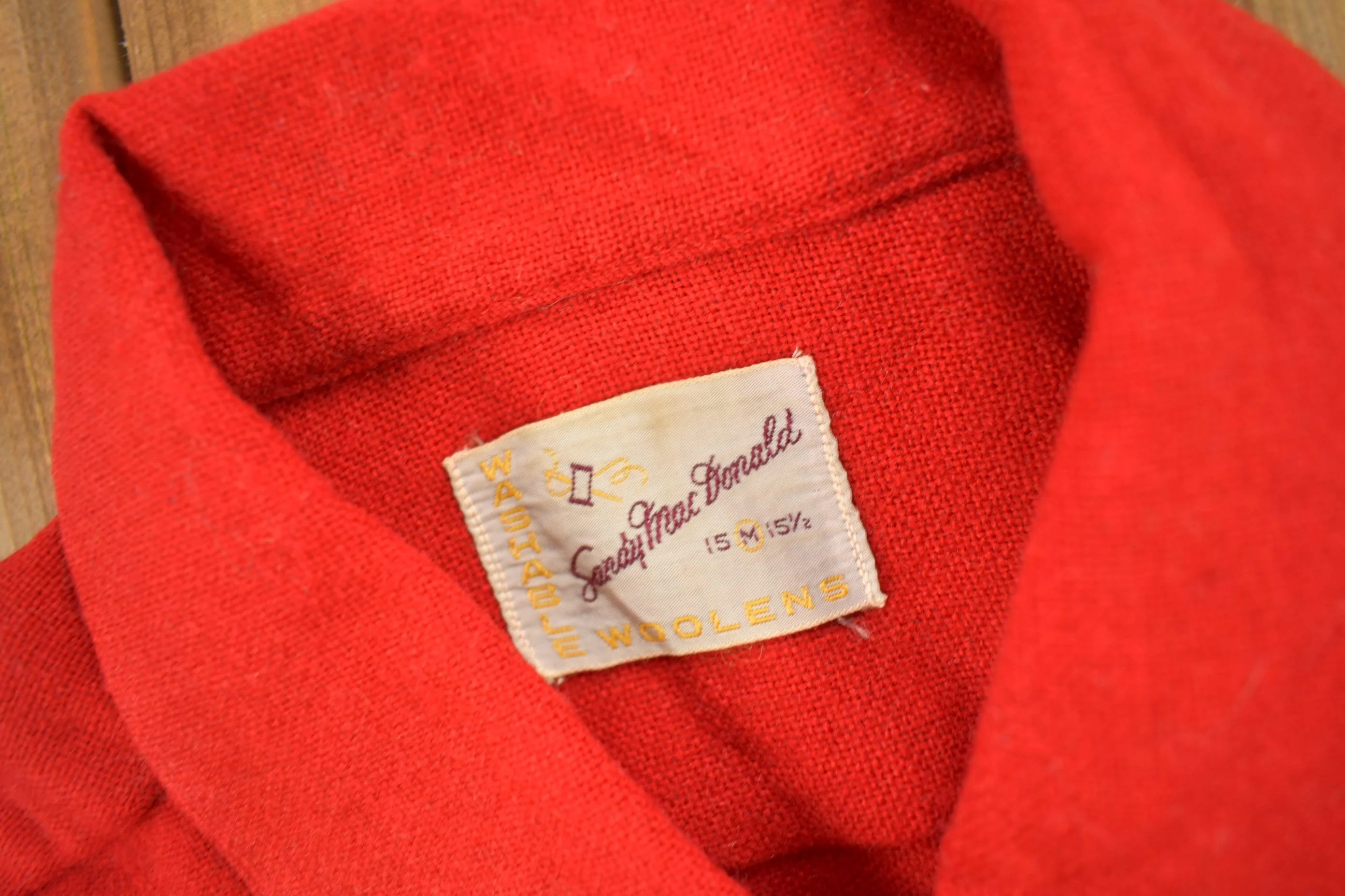 Vintage 1970s Sandy Mac Donald Red Button Up Shirt Men's Medium - Image 6