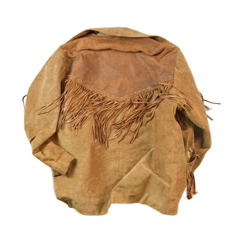Vintage 1970s Scully Western Leather Fringed Cowboy Jacket Made In USA Men's Medium - Image 2