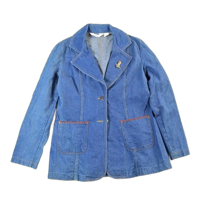 Vintage 1970s Sears Fashions Denim Western Jean Jacket Made In USA Women's M