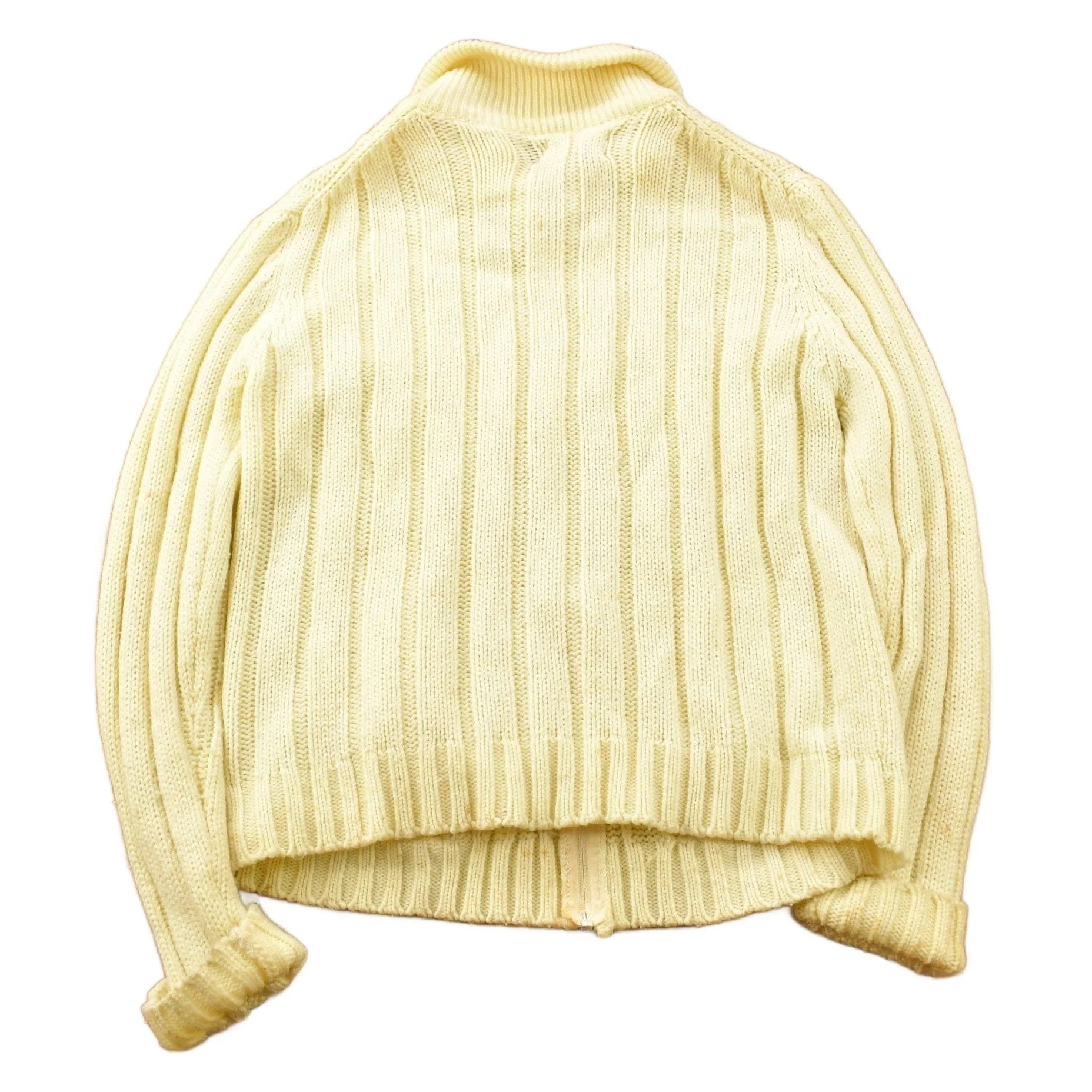 Vintage 1970s Sears Men's Sportswear 3D Cable Knit Cardigan Sweater Men's Medium - Image 2