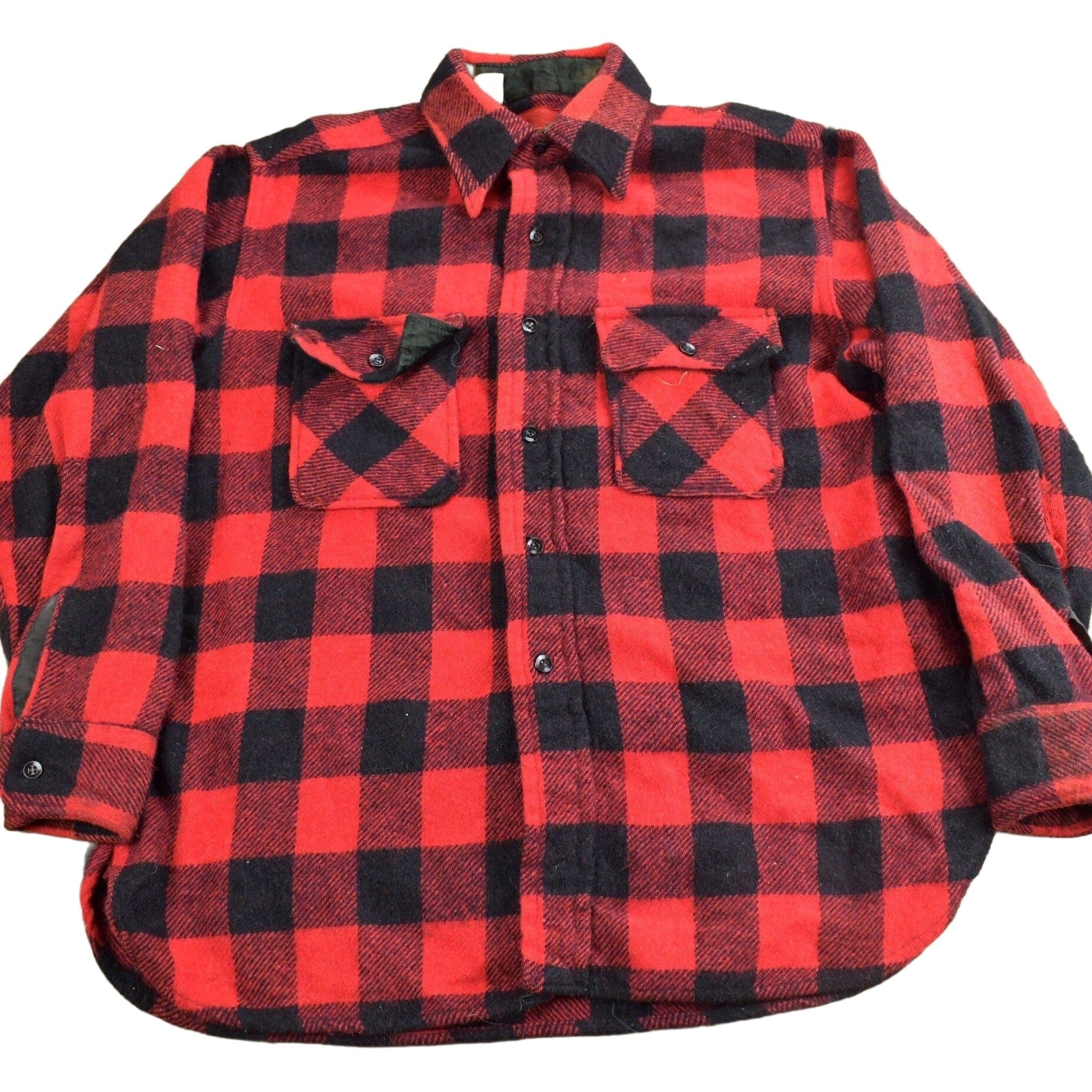 Vintage 1970s Sears Mens Store Buffalo Plaid Button Up Shirt Men's Large