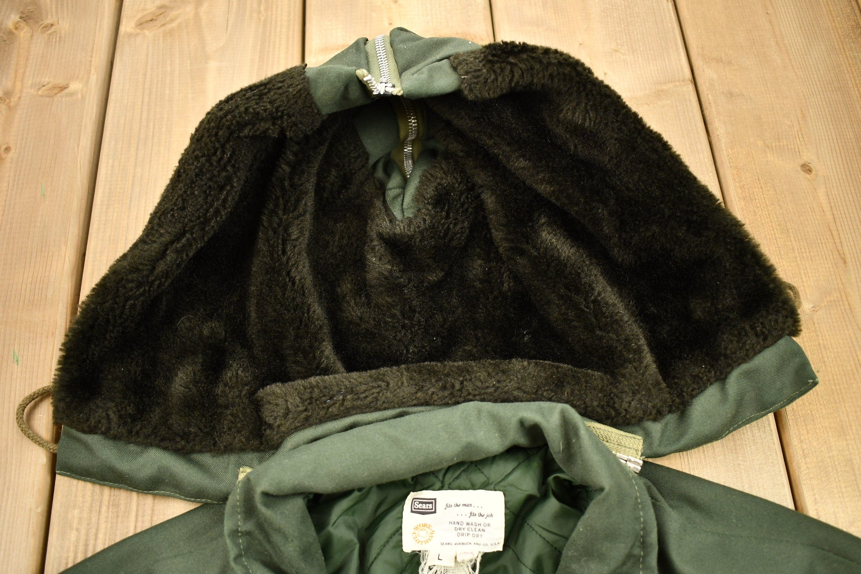 Vintage 1970s Sears Roebuck Work Clothing Winter Jacket Men's Large - Image 4