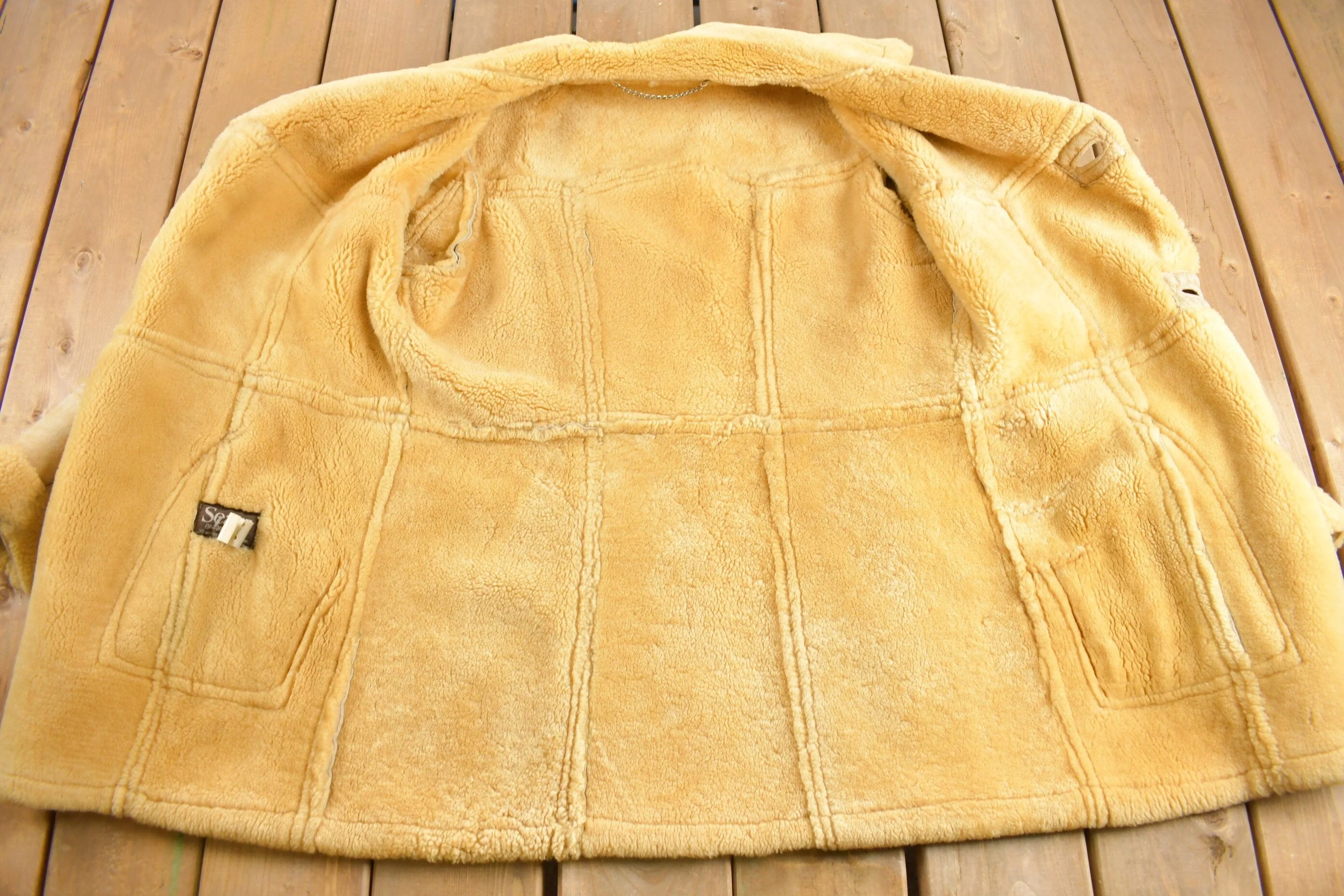 Vintage 1970s Sears The Mens Store Shearling Jacket Men's Medium - Image 3