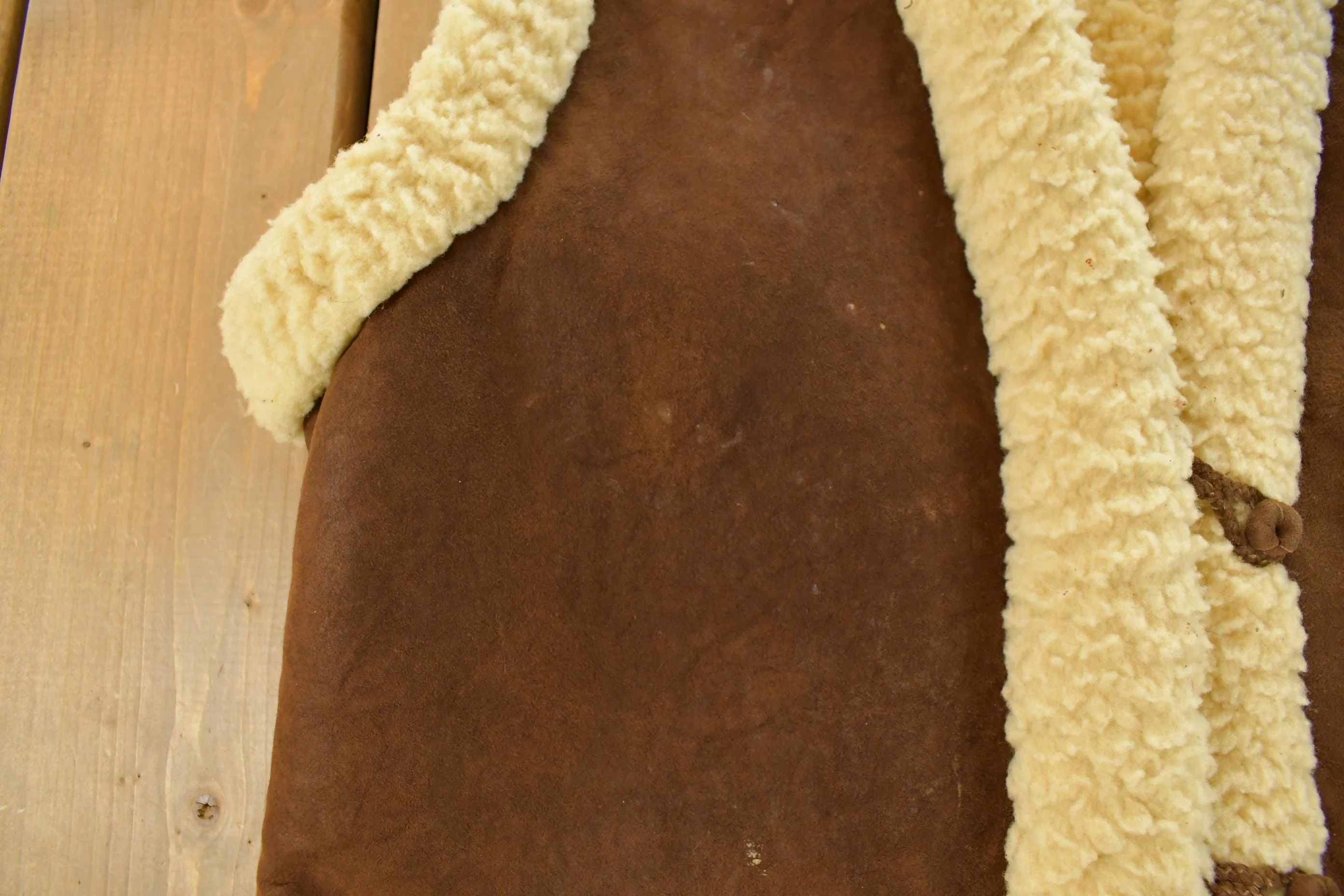 Vintage 1970s Shearling Floral Boho Vest Jacket Sherpa Lined Adult Large Men's Large - Image 4