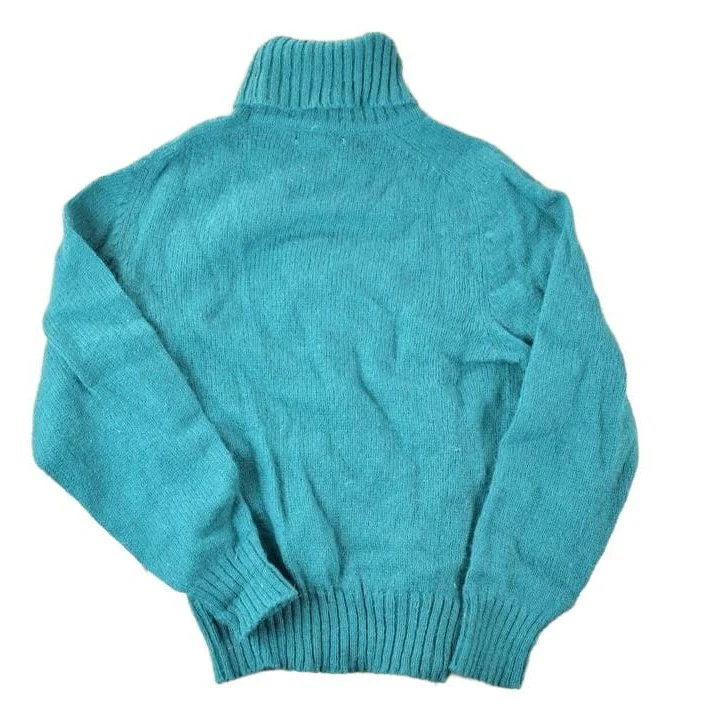 Vintage 1970's SKYR Shetland Wool Knit Turtleneck Sweater Women's M