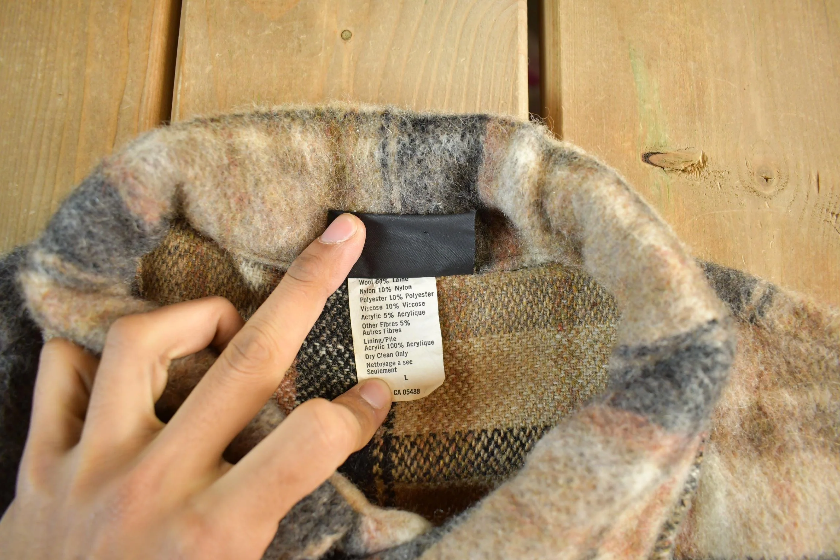 Vintage 1970s Snowwear Wool Flannel Shirt Jacket Men's M-L - Image 5