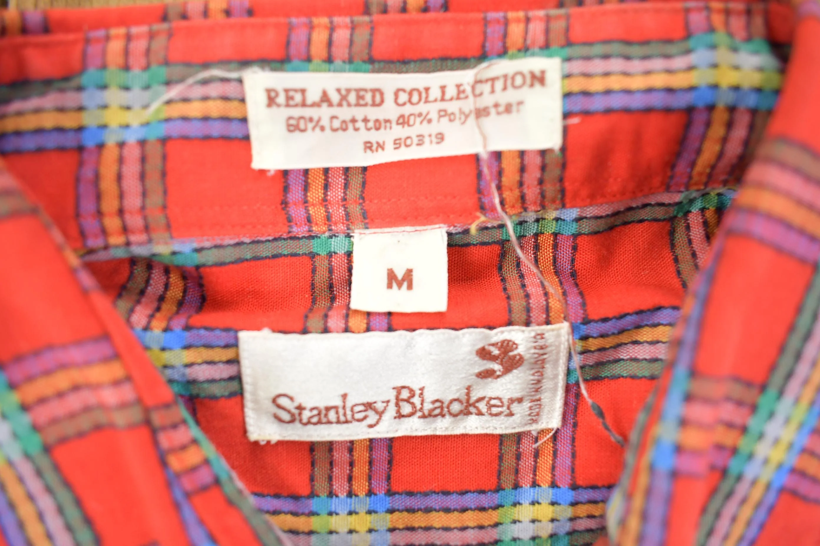 Vintage 1970s Stanley Blacker Soft Plaid Button Up Flannel Men's M - Image 3