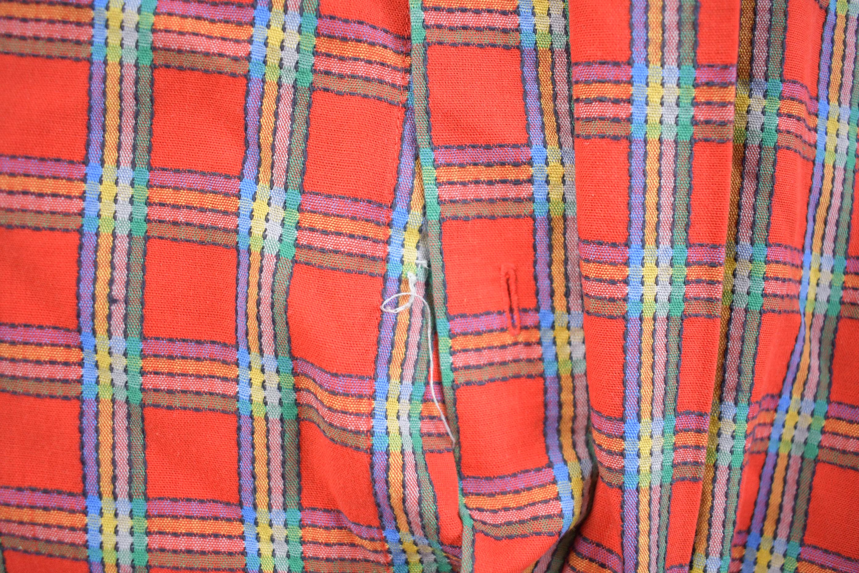 Vintage 1970s Stanley Blacker Soft Plaid Button Up Flannel Men's M - Image 4