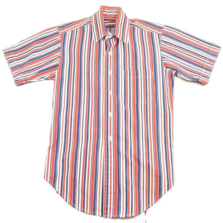 Vintage 1970s Striped Button Up Shirt Men's Large