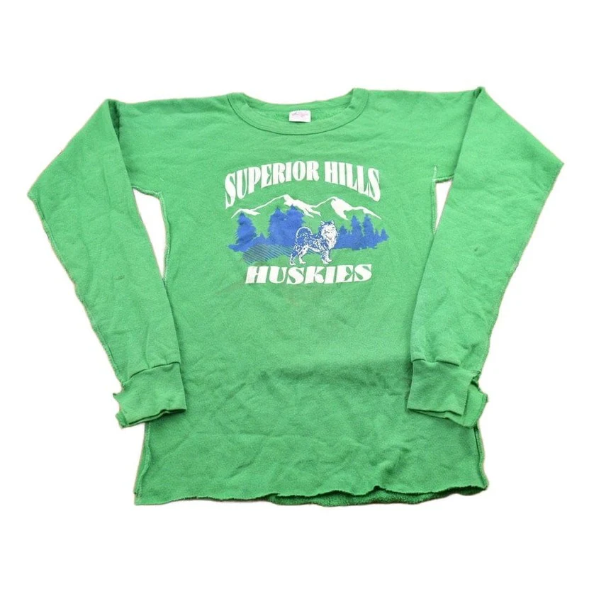 Vintage 1970s Superior Hills Huskies Crewneck Sweatshirt Men's XS