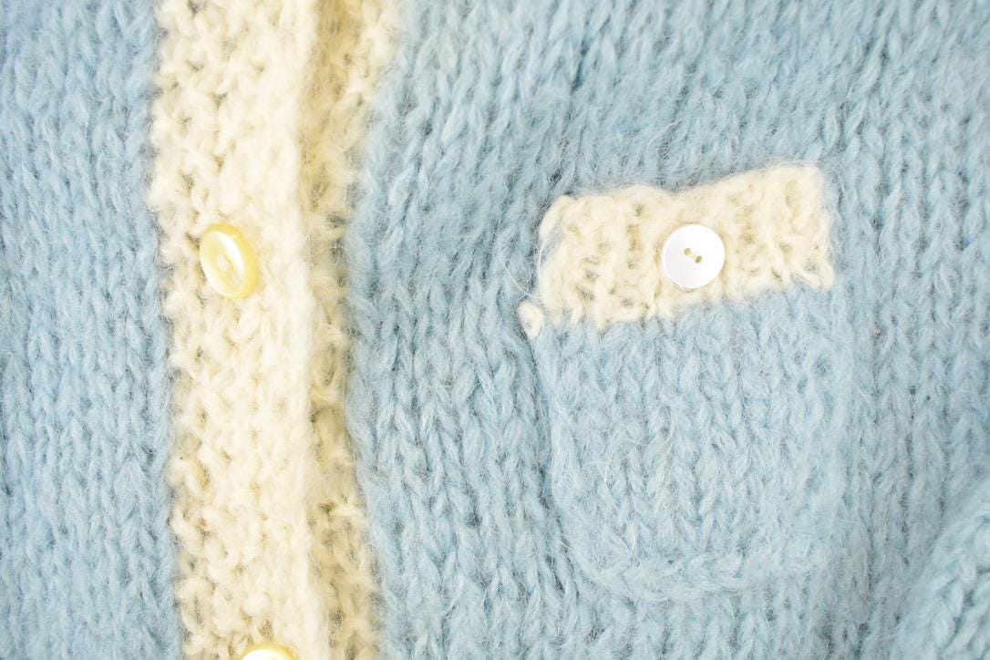 Vintage 1970s Tami Hand Knit Abstract Knit Cardigan Sweater Women's M - Image 3