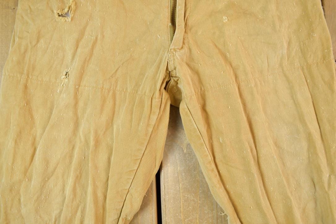 Vintage 1970s Tan Denim Work Jeans Men's 34 x 25 - Image 3