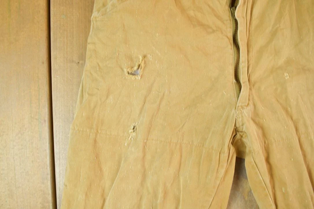 Vintage 1970s Tan Denim Work Jeans Men's 34 x 25 - Image 4