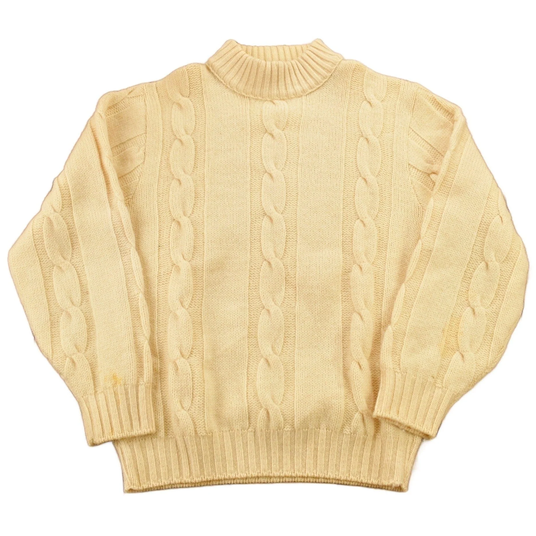 Vintage 1970s Towncraft Penneys Cable Knit Mockneck Sweater