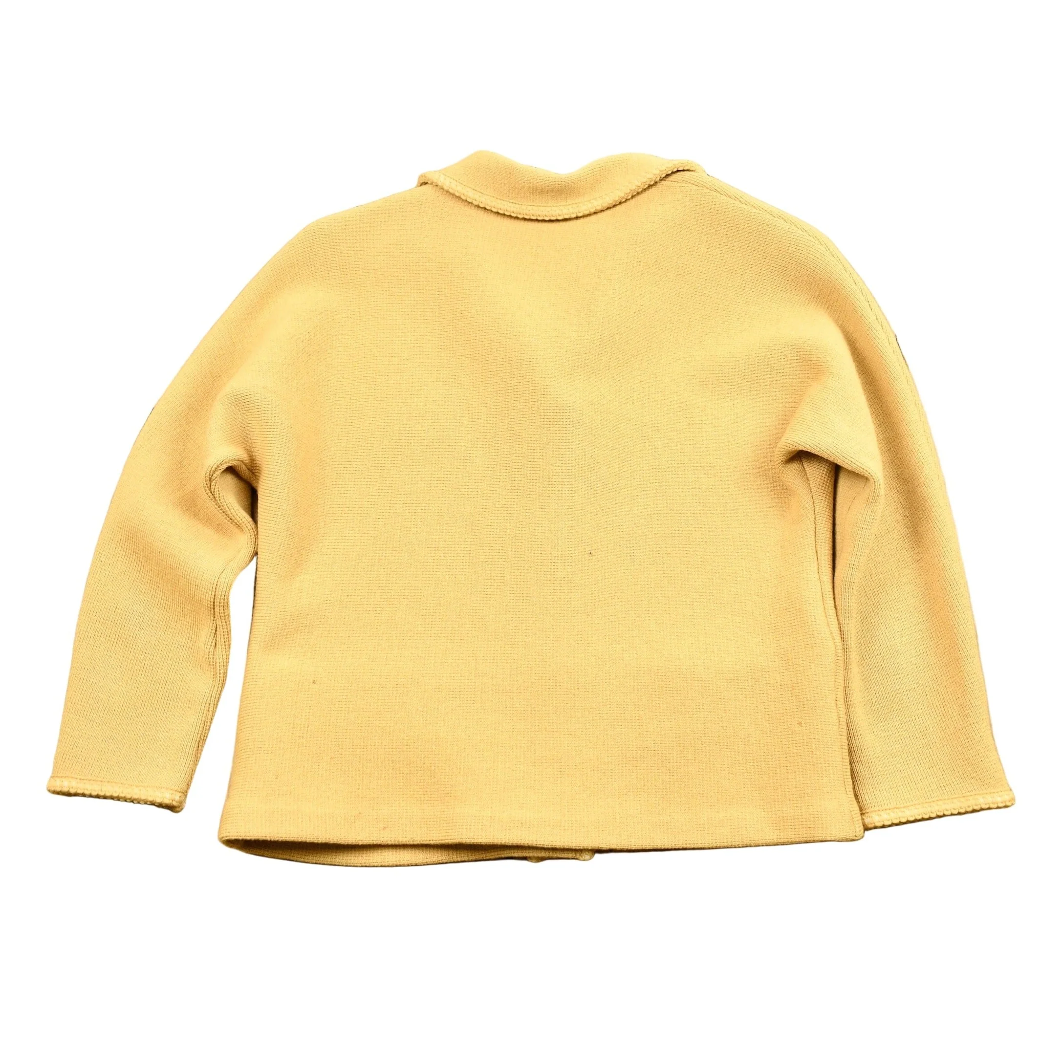 Vintage 1970s Tricotsport Pure Wool Muted Yellow Cardigan Sweater Women's S - Image 2