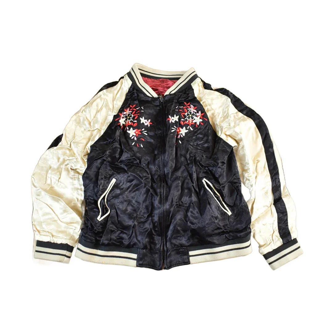 Vintage 1970s USA Korean Sukajan Souvenir Bomber Jacket Adult XS