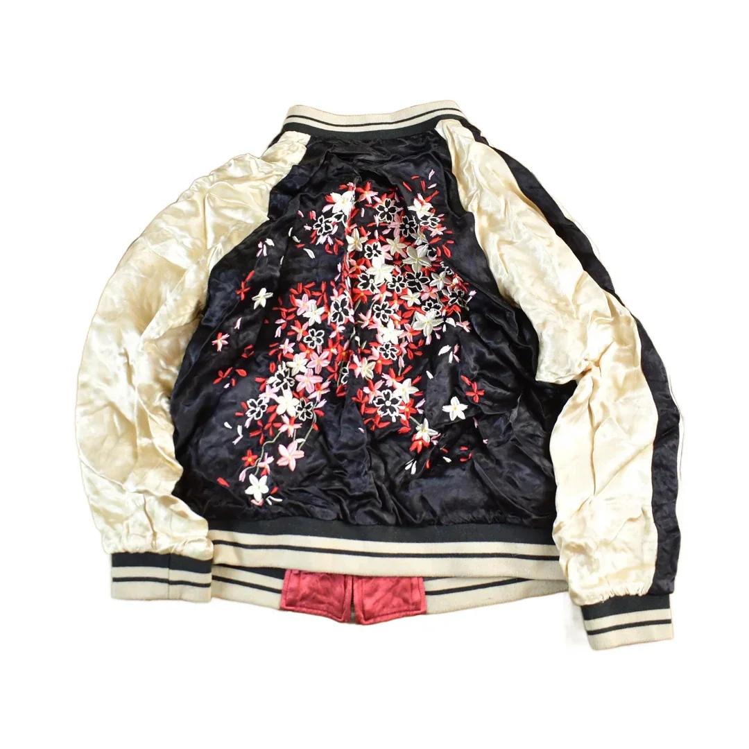 Vintage 1970s USA Korean Sukajan Souvenir Bomber Jacket Adult XS - Image 2