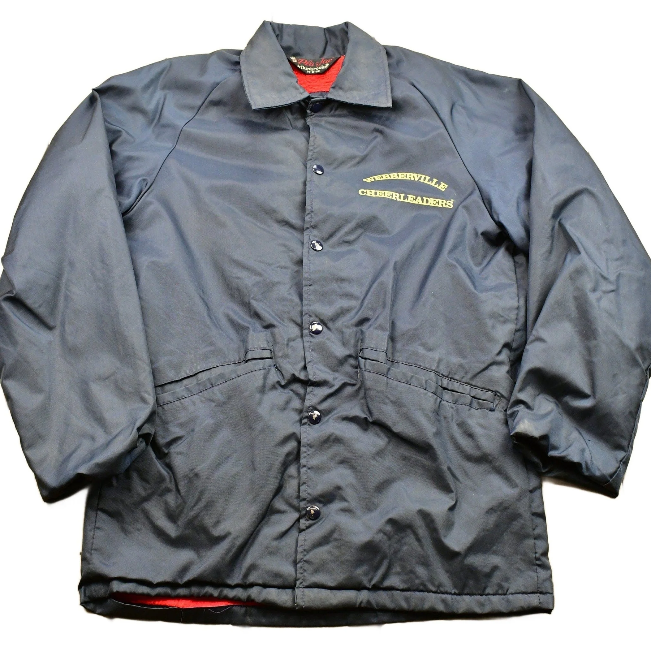 Vintage 1970s Webberville Cheerleaders Pla-Jac By Dunbrooke Fleece Lined Windbreaker Men's S
