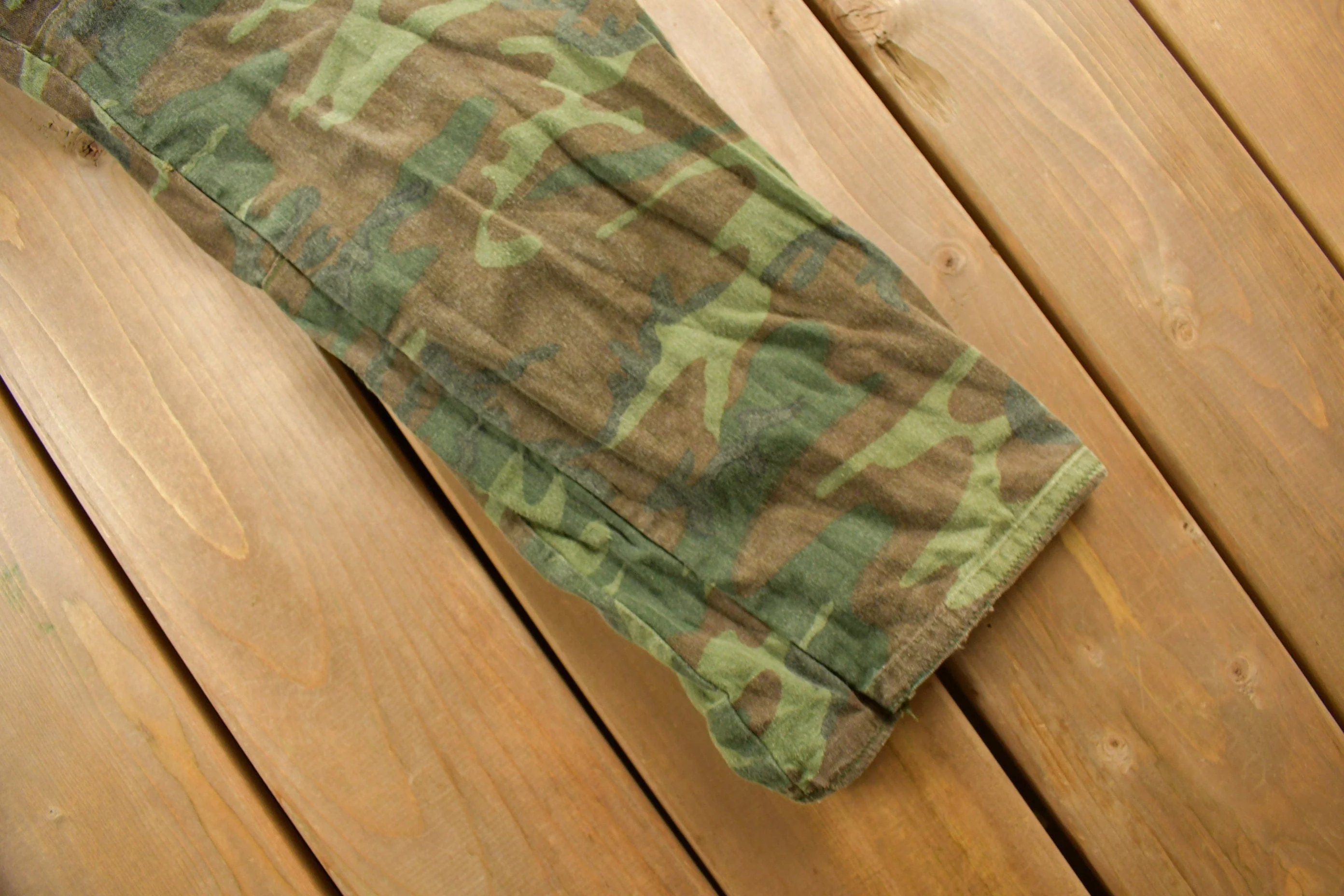 Vintage 1970s Woodland Camouflage Hunting Pants Men's 38 x 27 - Image 5