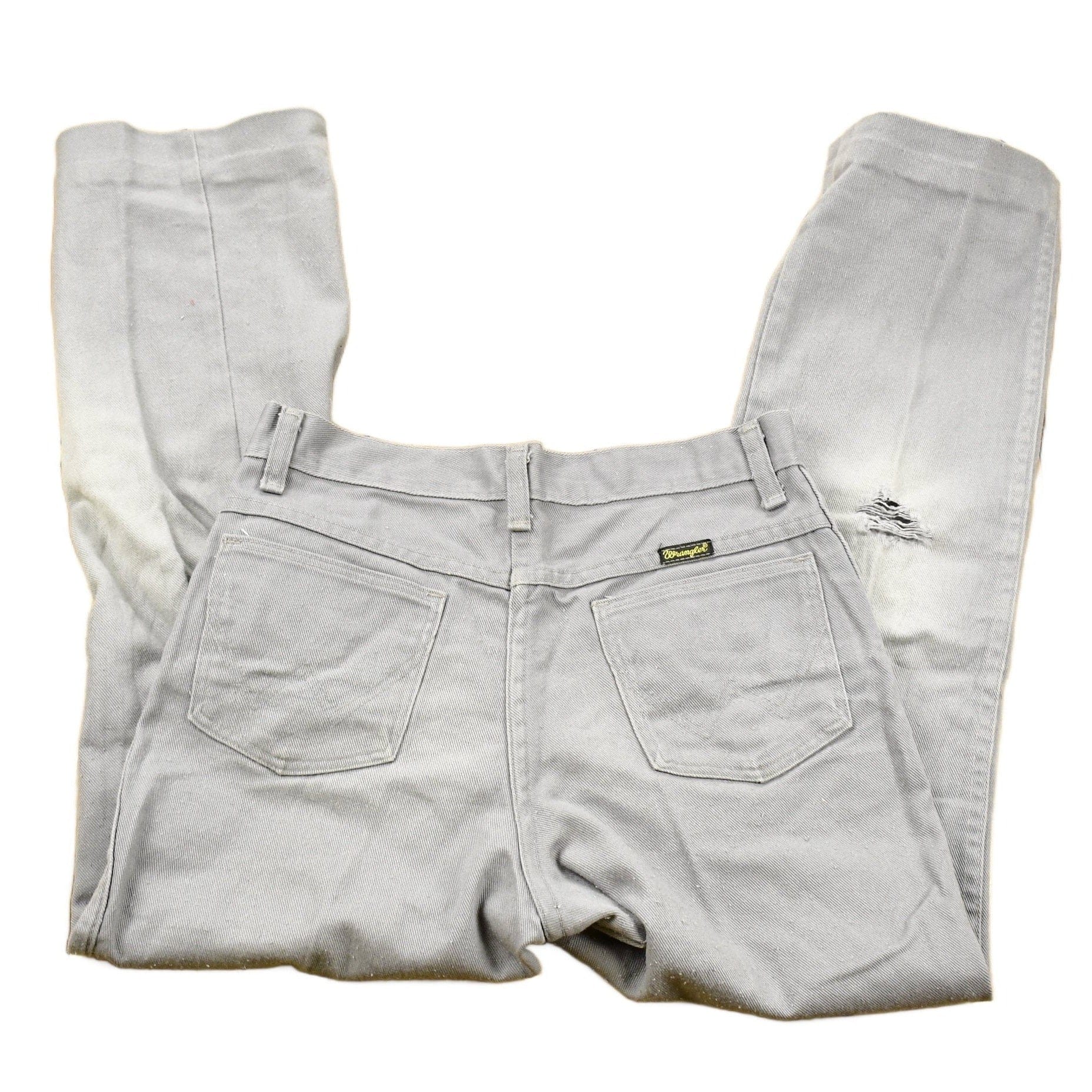 Vintage 1970s Wrangler Light Grey Wash Denim Jeans Men's 27 - Image 2