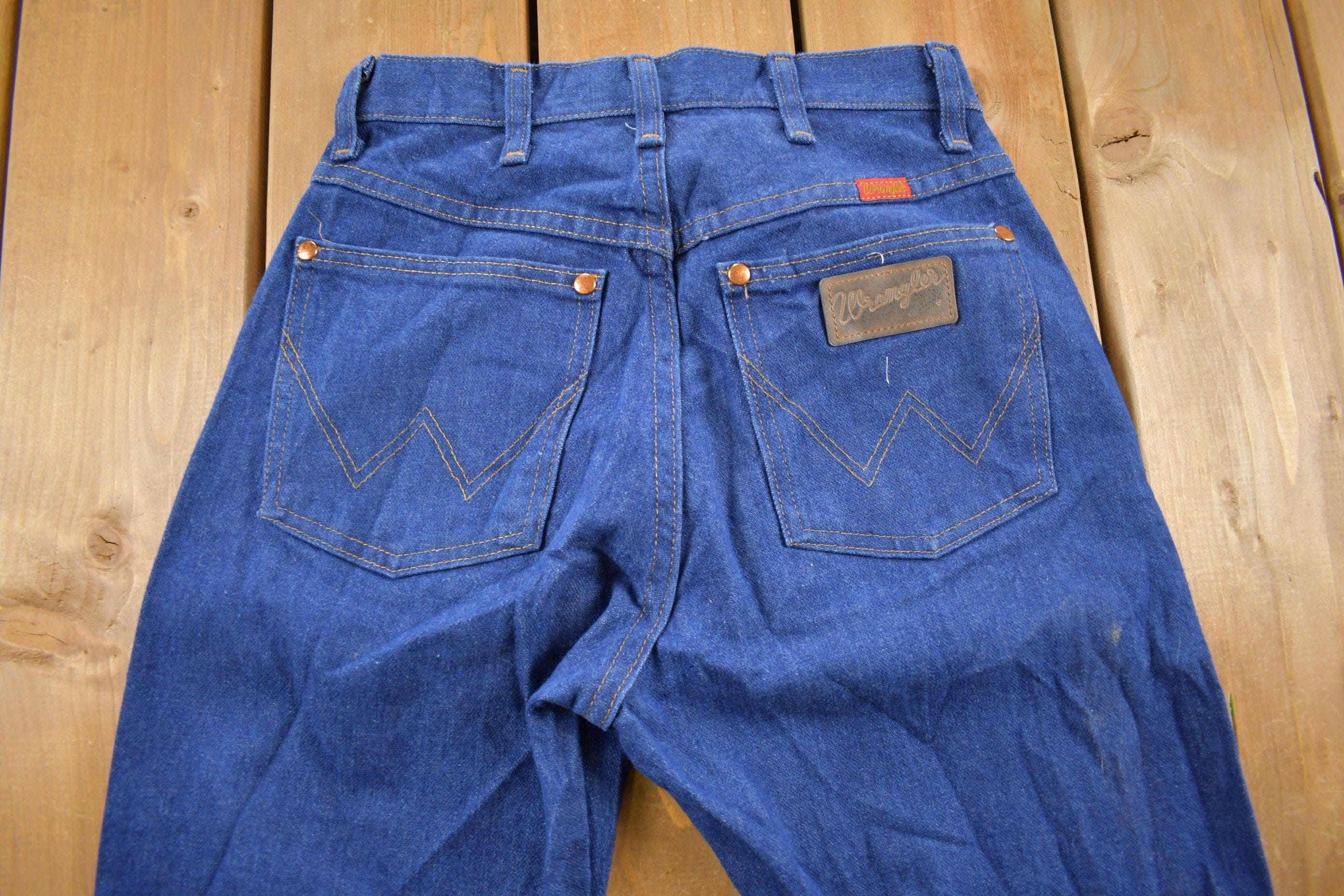 Vintage 1970s Wrangler Western Style Denim Jeans Men's 26 x 30 - Image 4