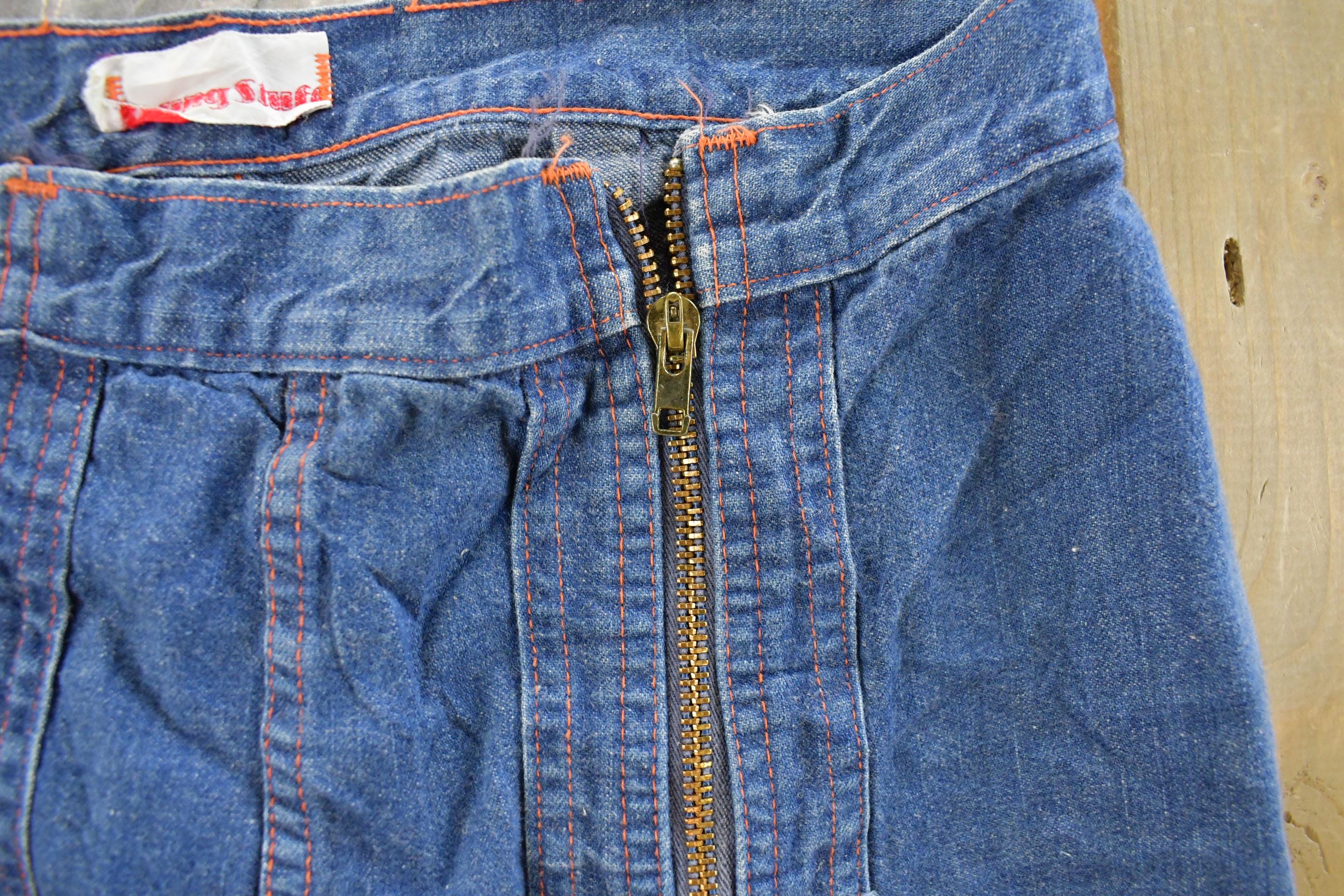 Vintage 1970s Young Stuff Bell Bottom Flare Denim Jeans Men's 30 x 29 - Image 4