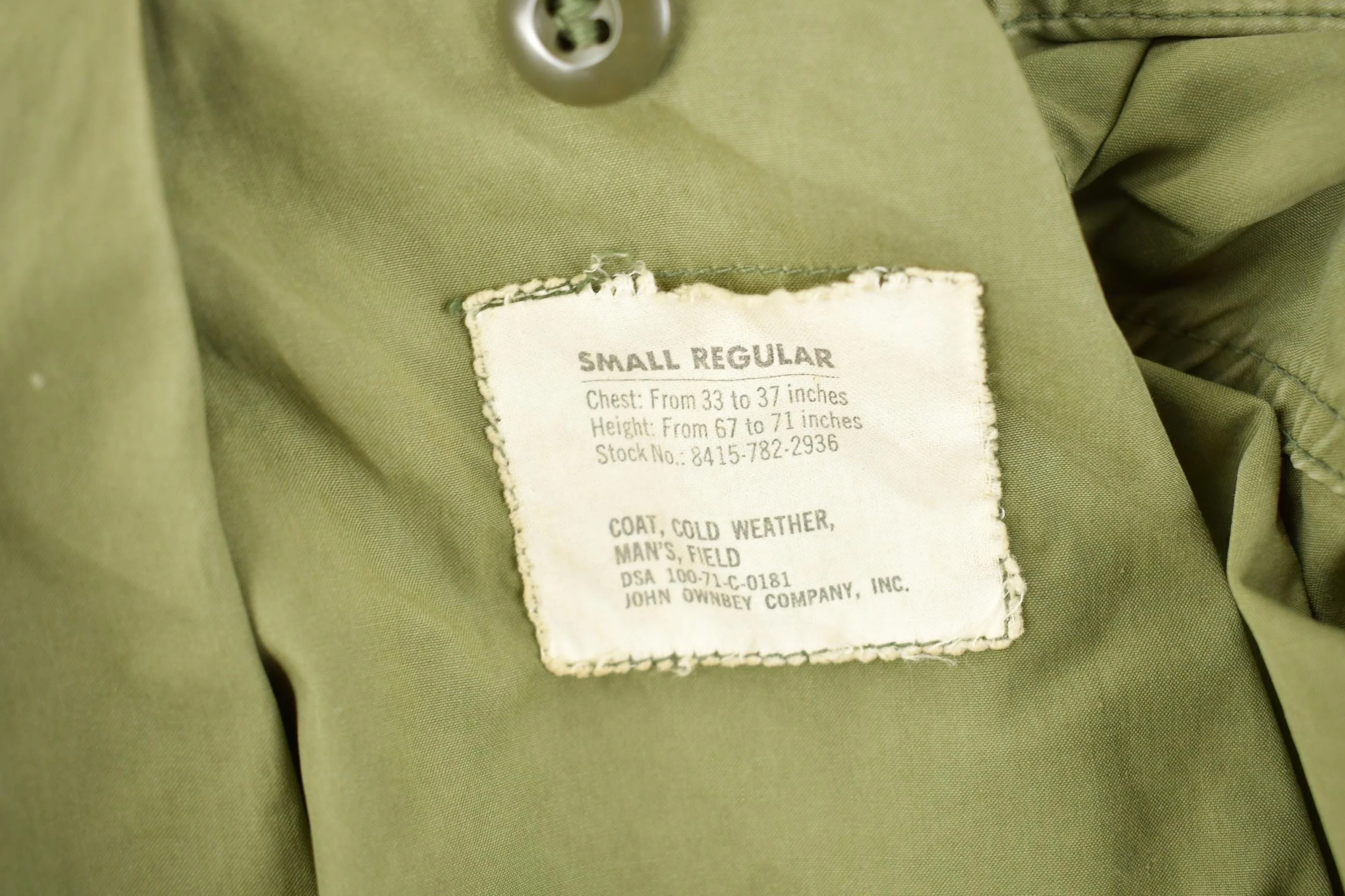 Vintage 1971 Military Mans Cold Weather Field Coat - Image 4