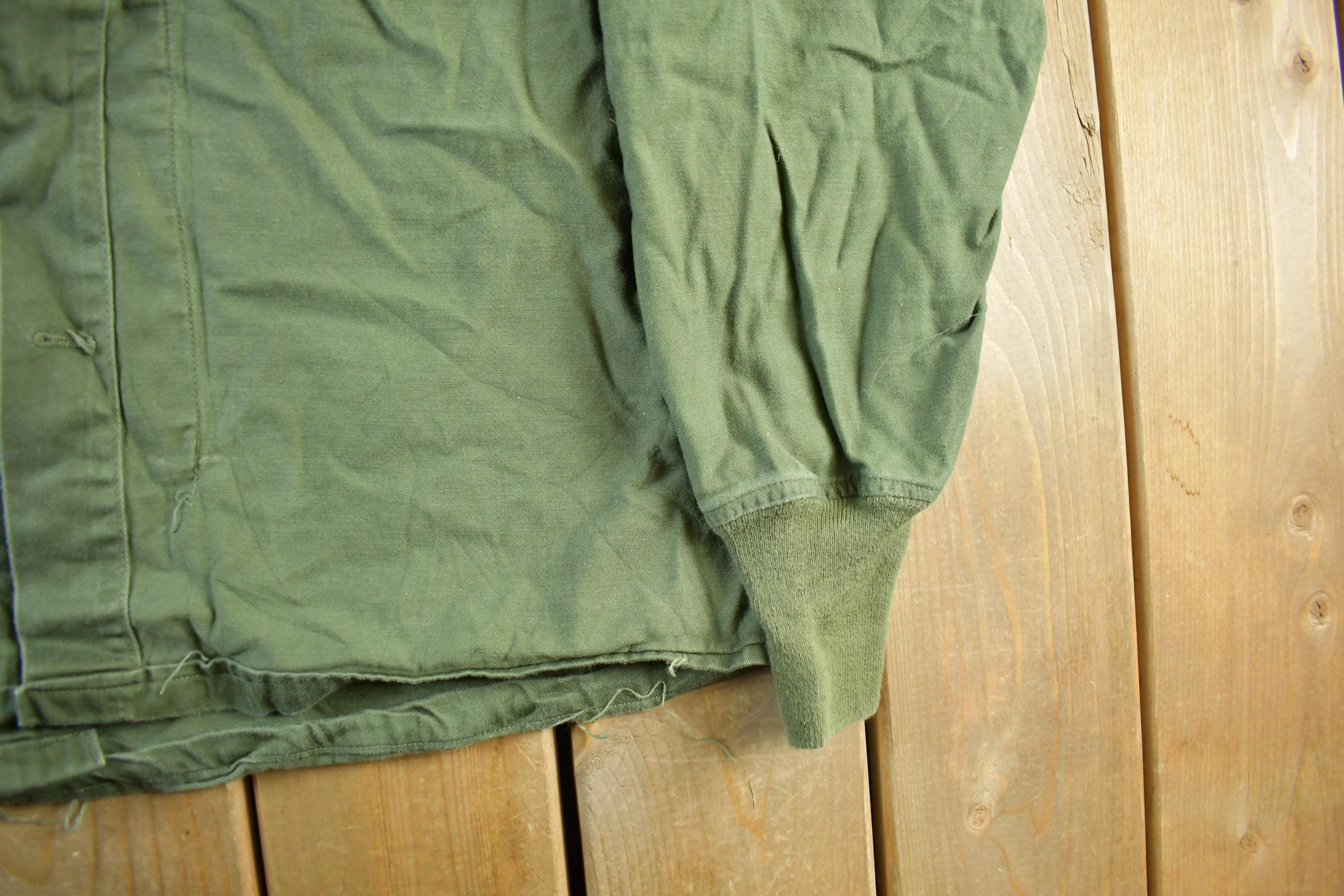 Vintage 1976 Army OG-107 Military Sateen Shirt Men's Large - Image 3