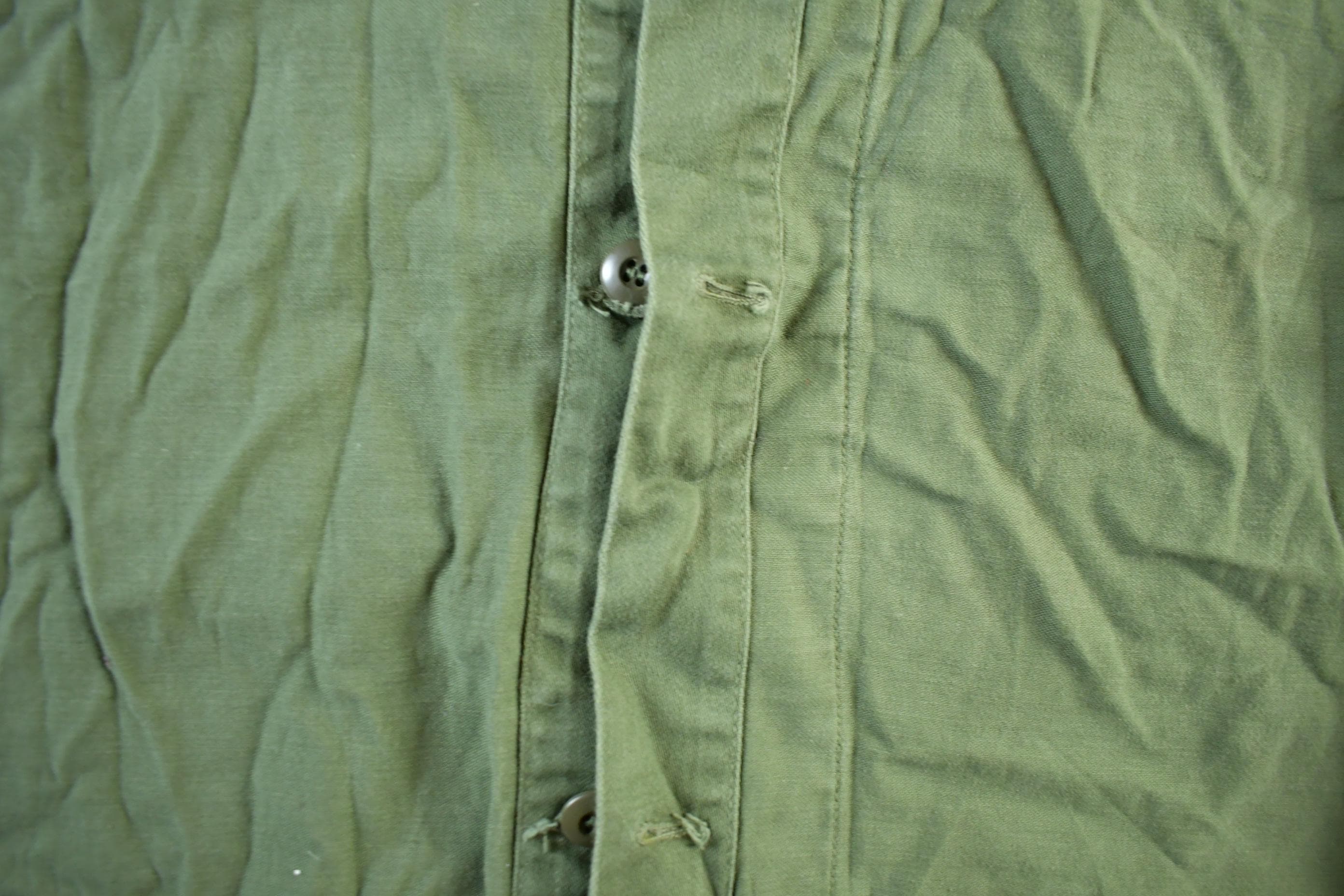 Vintage 1976 Army OG-107 Military Sateen Shirt Men's Large - Image 4