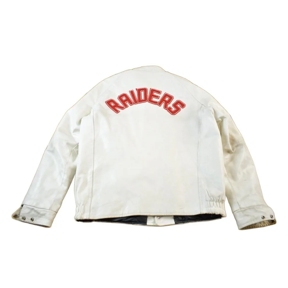 Vintage 1977 A&S Raiders Leather Varsity Jacket Made In Canada Men's L - Image 2